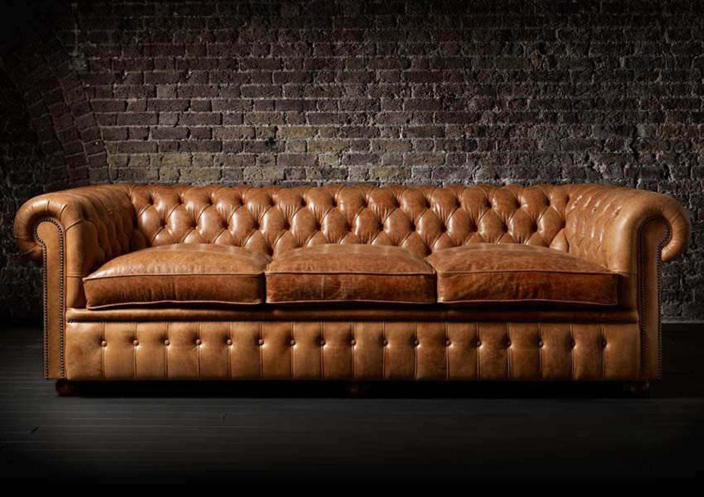 JVmoebel Sofa Chesterfield design Sofa Polster couch garnitur Leder 3 Sitzer SOFORT, 1 Teile, Made in Europa