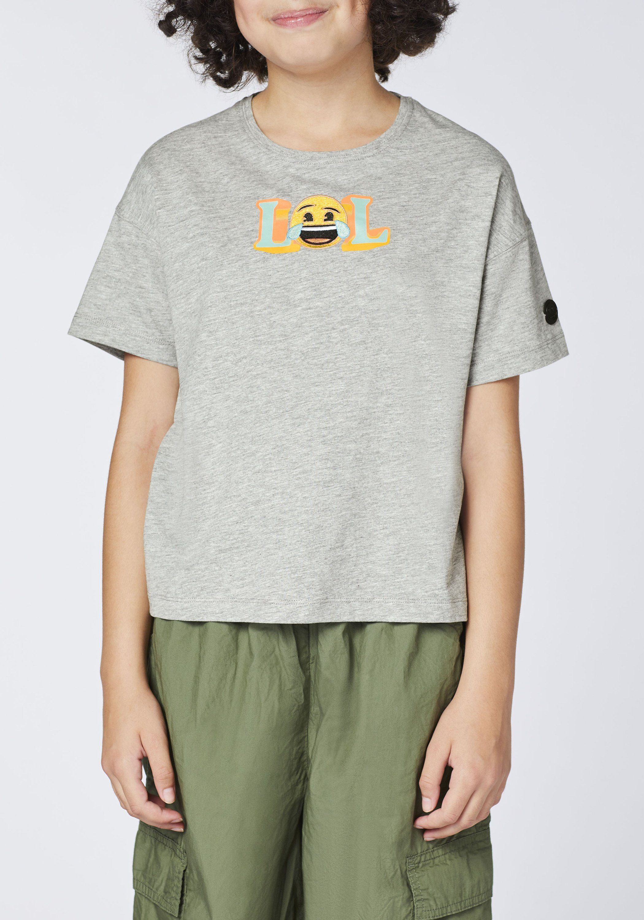 Emoji LOL-Design Print-Shirt im