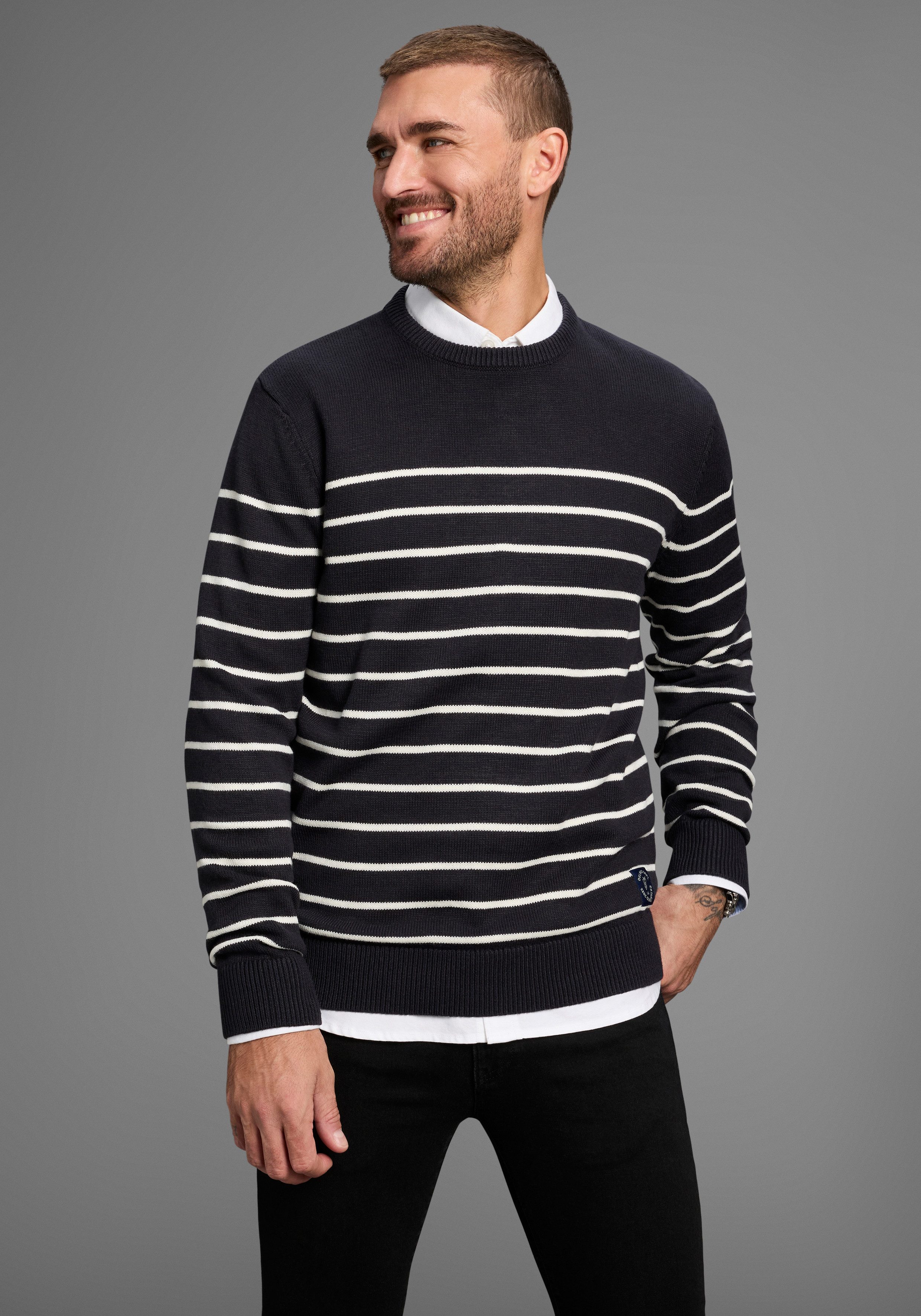 DELMAO Streifenpullover Bis Größe 3 XL im maritimen Stil - NEUE KOLLEKTION günstig online kaufen