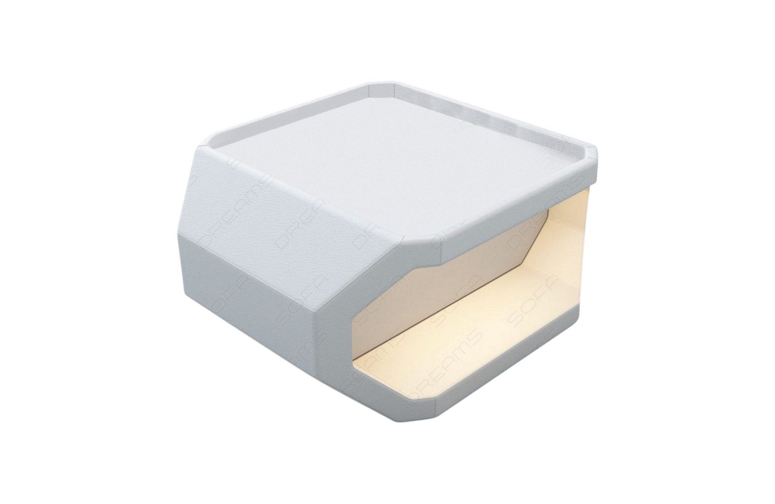Sofa Dreams Couchtisch Asti (1 Tisch), mit Kunstleder Premium Bezug in Weiß mit LED-Beleuchtung
