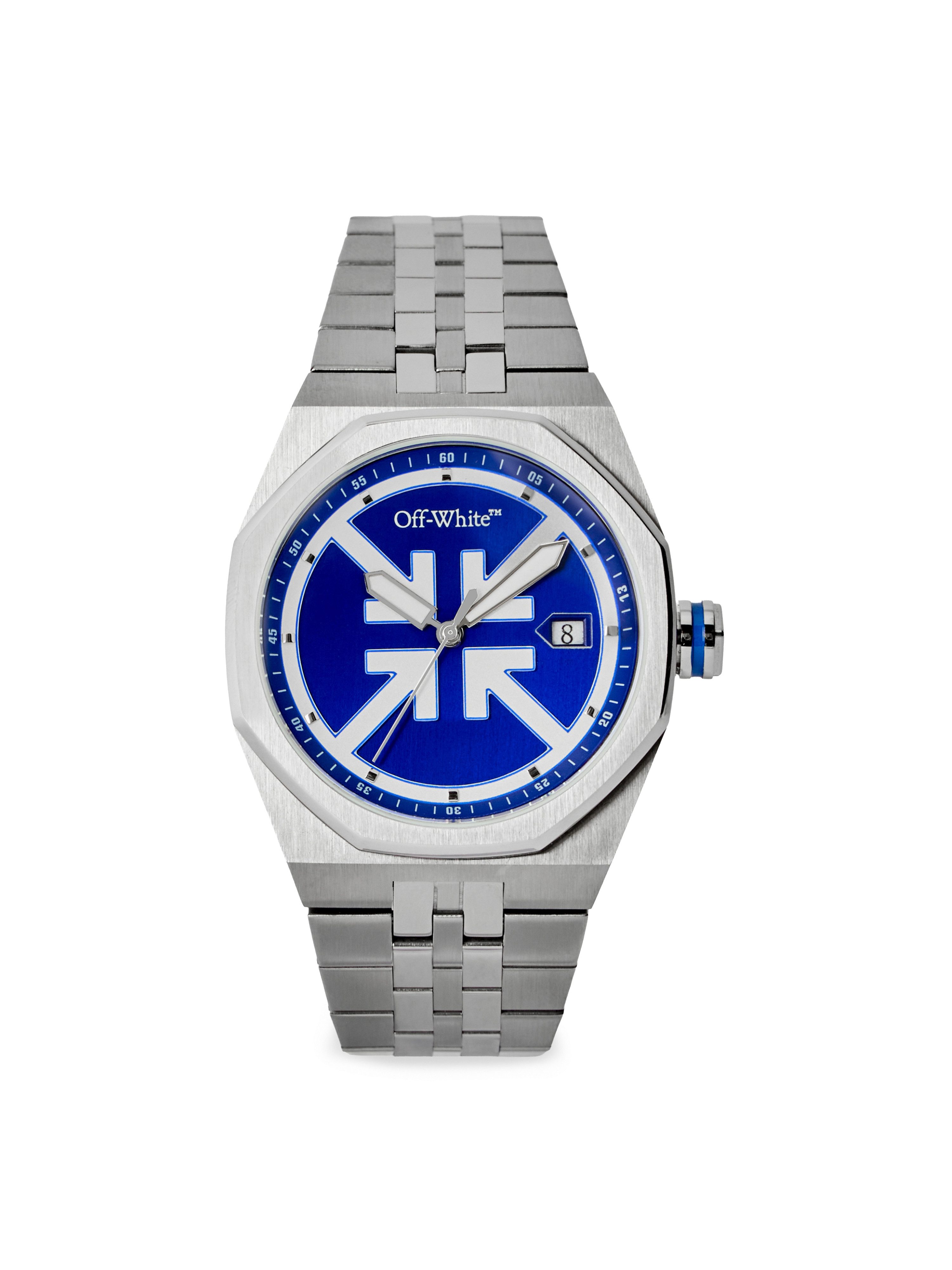 OFF-WHITE Quarzuhr NO GRID OW1G007M0055, Armbanduhr, Herrenuhr, Edelstahlarmband, analog, Tag