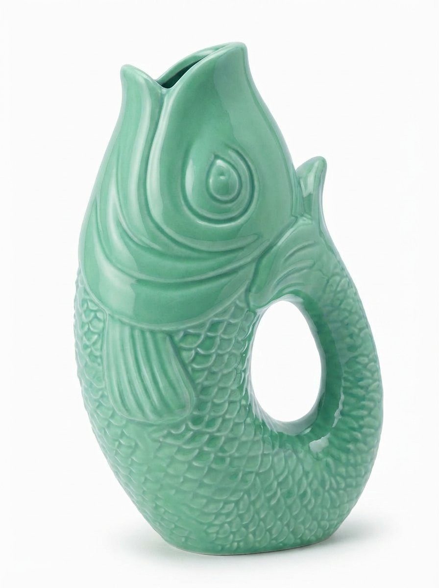WestCraft Dekovase Fischvase 4 Farben Porzellanvasen bunte Vase in Karpfenform, Dekorative Keramik-Fischvase im zeitlosen Design