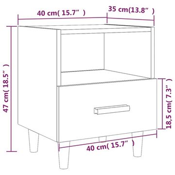 vidaXL Nachttisch Nachttisch Räuchereiche 40x35x47 cm (1-St)