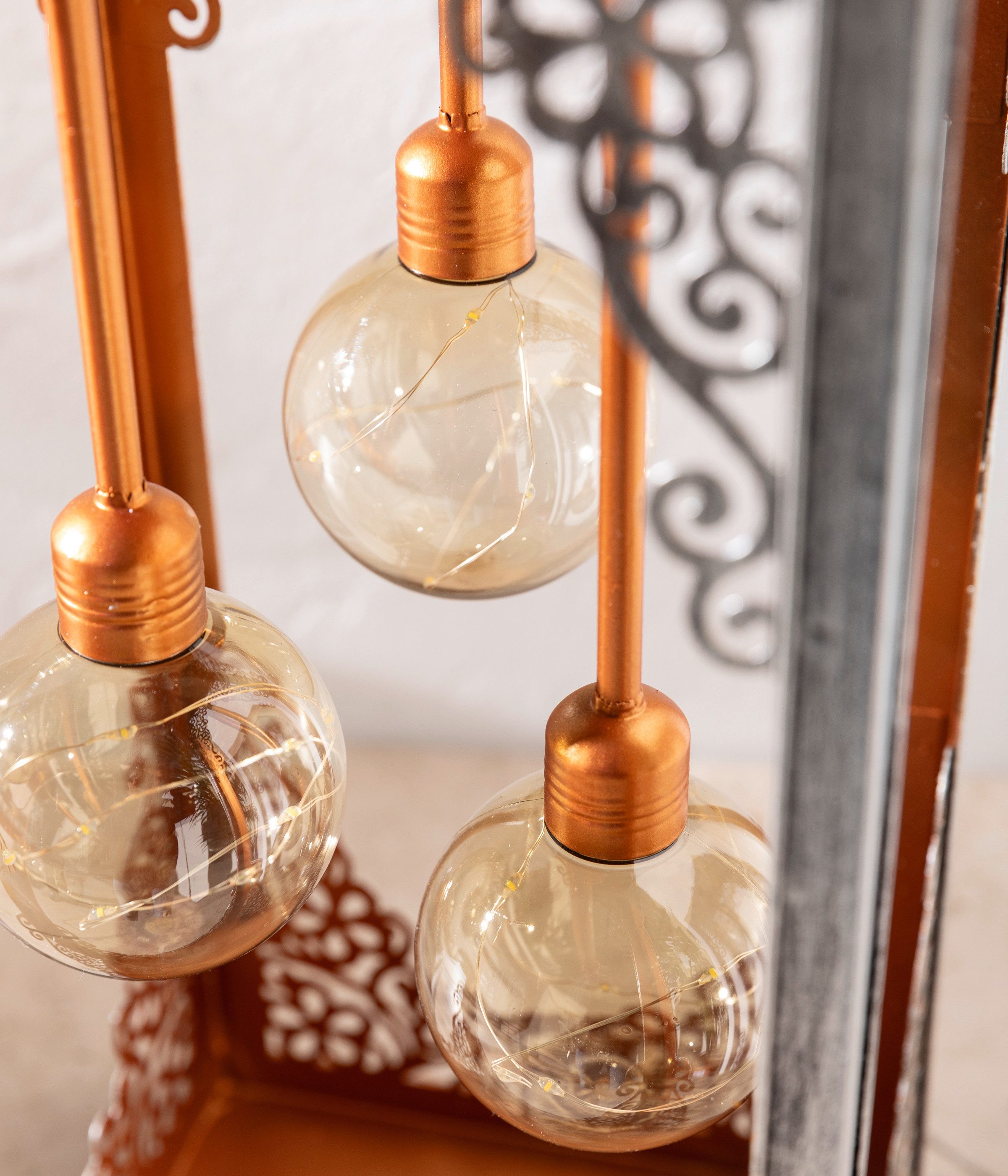 Dehner LED Solarleuchte Solar-Laterne Marsa, Lichtfarbe warmweiß, Metall, Warmweiß, romantische LED-Laterne mit orientalischen Ornamenten