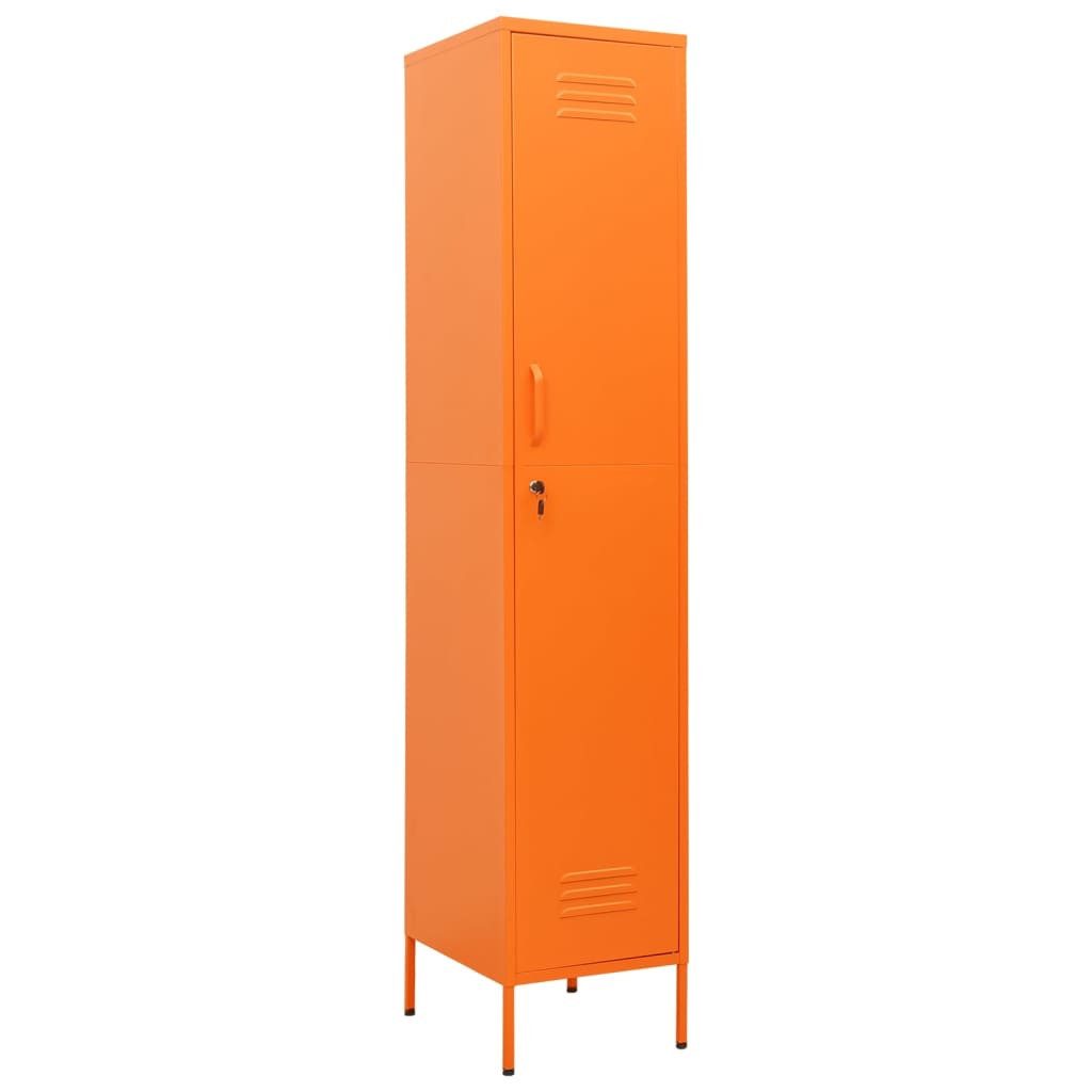 furnicato Kleiderschrank Schließfachschrank Stahl 35x46x180 cm Orange