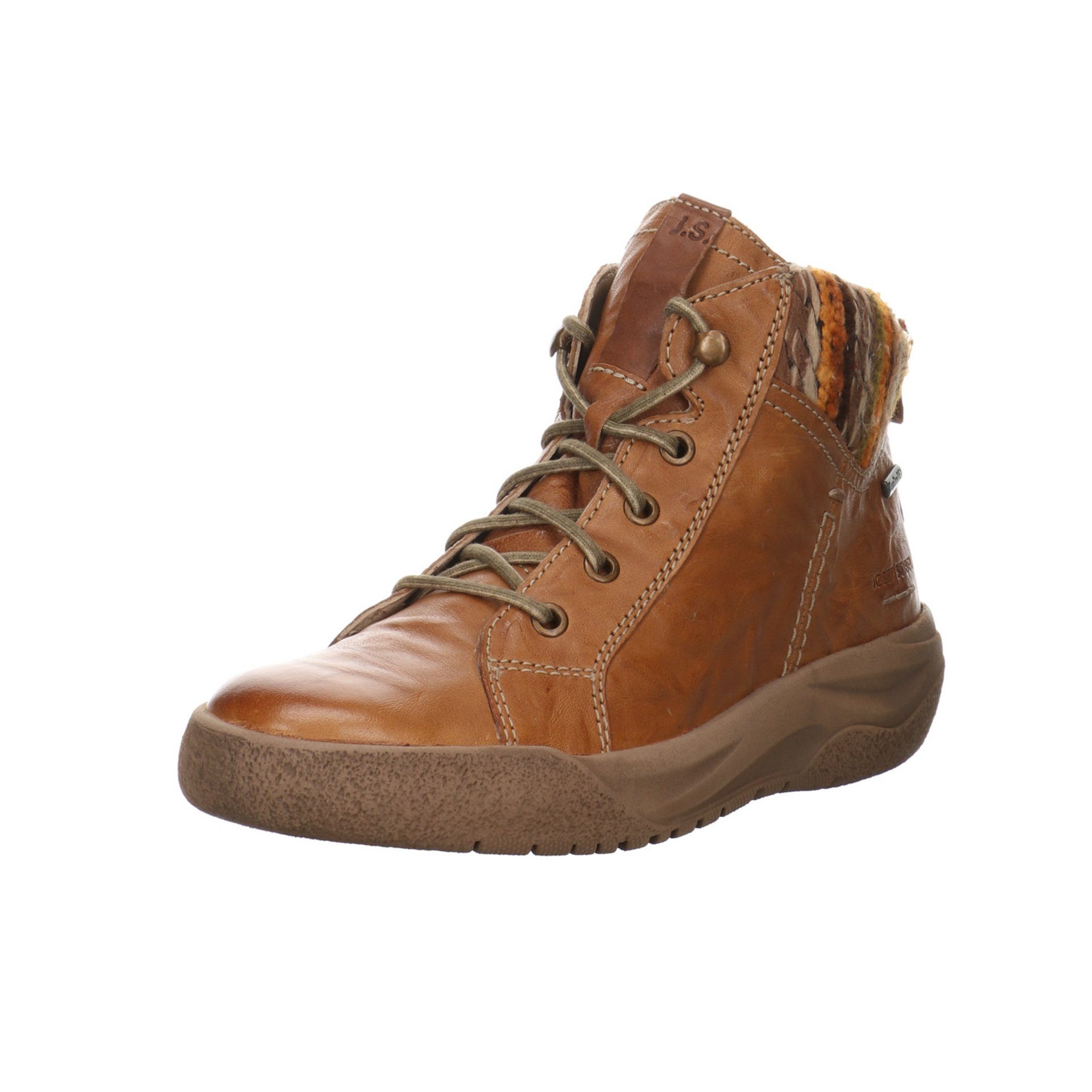 Josef Seibel Alina 52 Schnürboots Leder-/Textilkombination uni Schnürstiefel Leder-/Textilkombination Braun (camel-kombi)