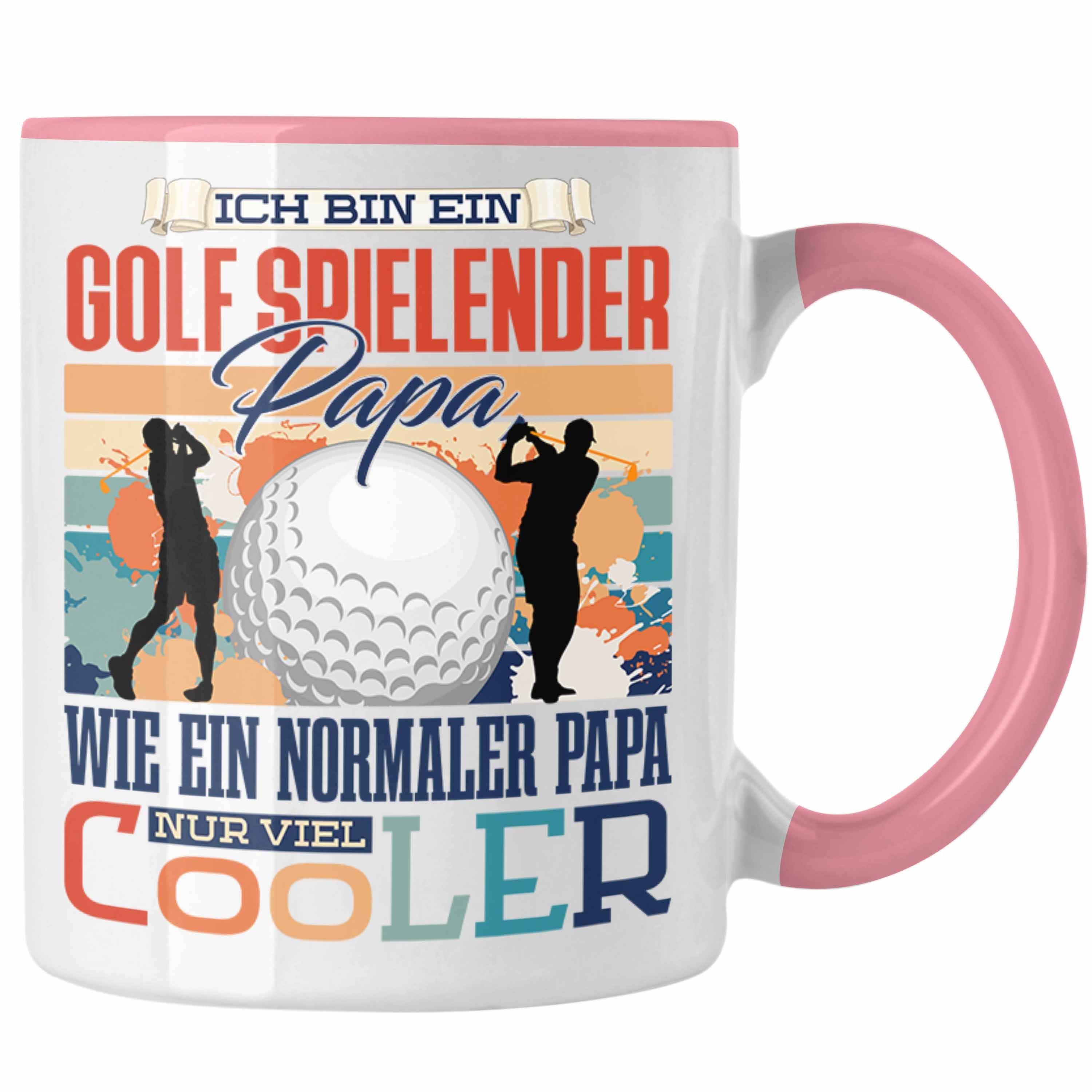 Vatertag - zum Trendation Tasse Geschenkidee Tasse Trendation Vater Geschenk Golf Rosa Papa