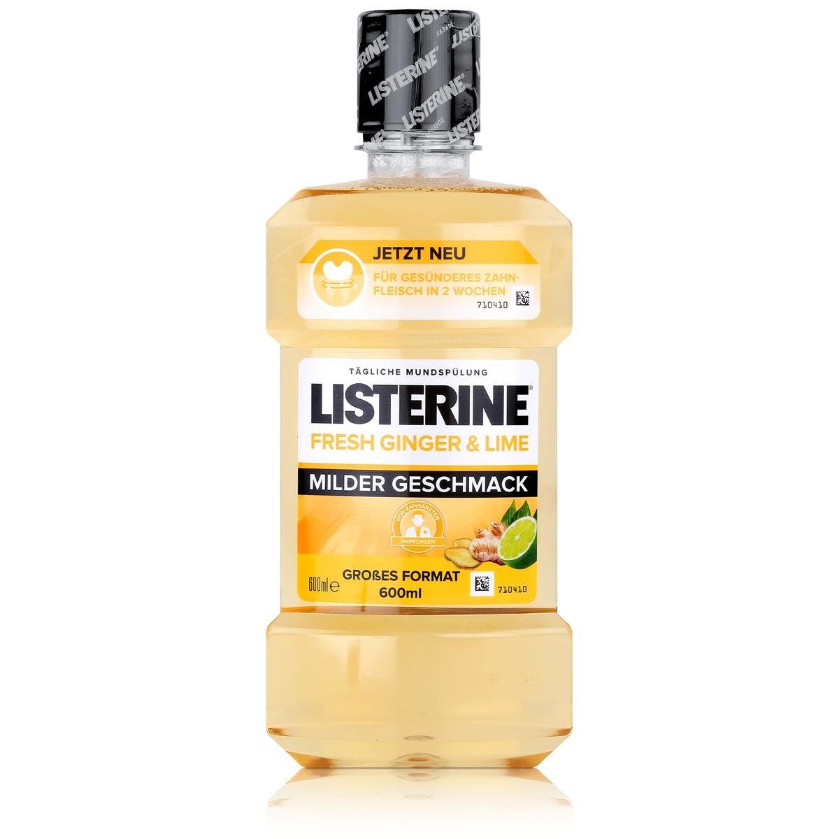 Listerine Mundspülung, Listerine Fresh Ginger & Lime 600ml - Milder Geschmack (1er Pack)