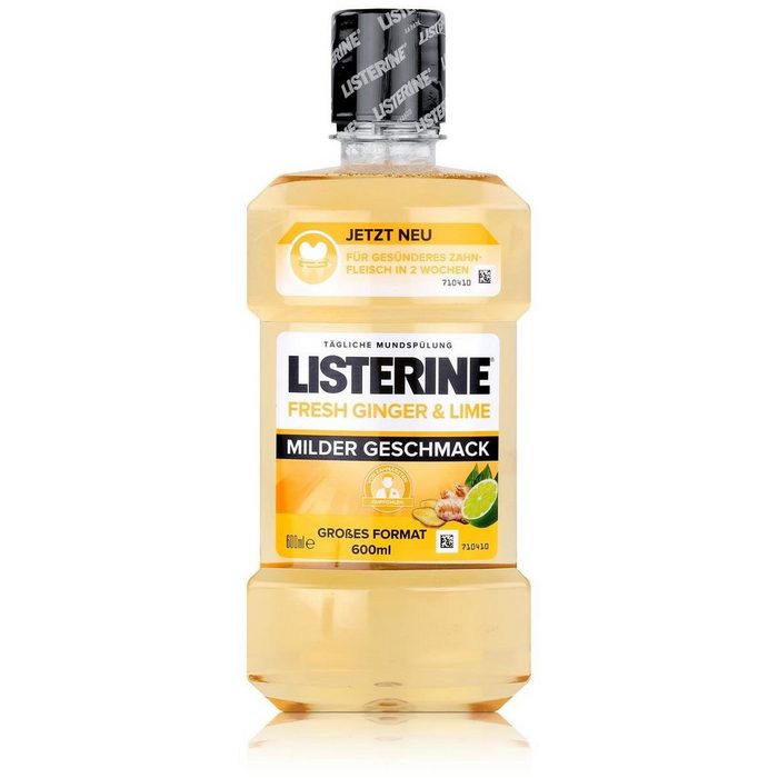 Listerine Mundspülung Listerine Fresh Ginger & Lime 600ml - Milder Geschmack (1er Pack)