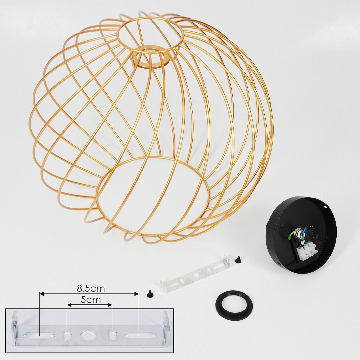 ohne Deckenlampe Deckenleuchte Schwarz/Messingfarben, Metall in moderne aus »Tarsogno« Leuchtmittel hofstein