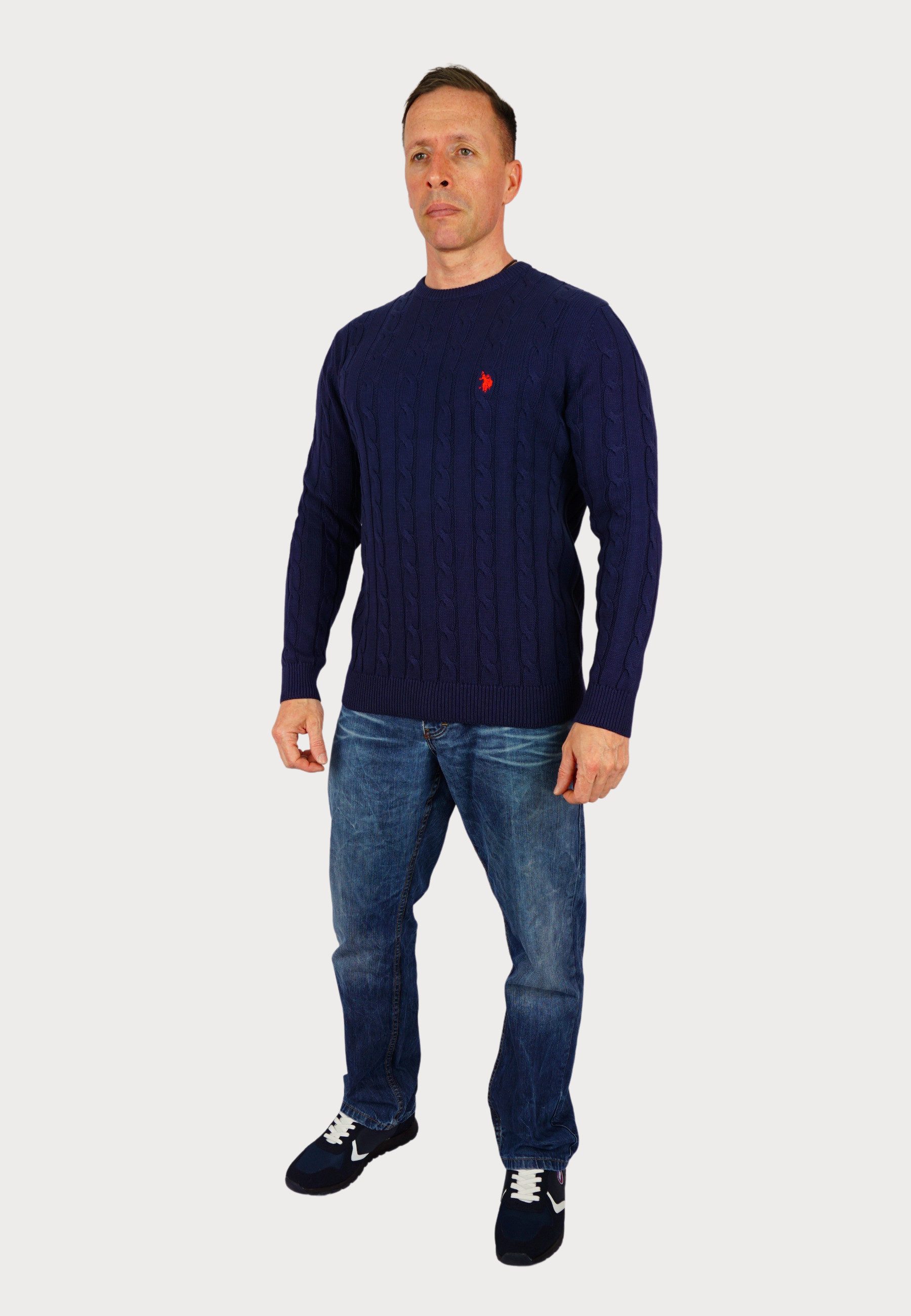 U.S. Polo Assn. Strickpullover Pullover Strick Zopfmuster (1-tlg)