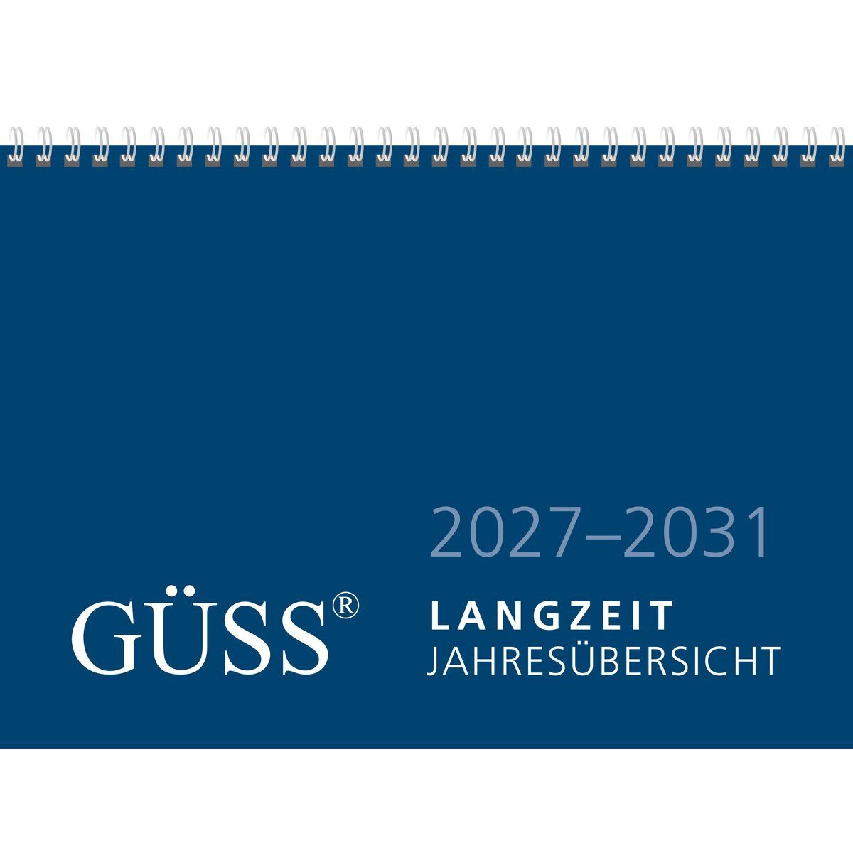 GÜSS Kalender Schreibtischkalender Langzeitjahresübersicht A4 für 5 Jahre ab 2027