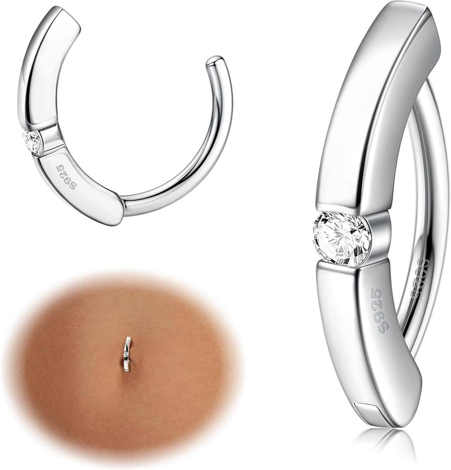 Krfy Bauchnabelpiercing 14G Bauchnabelpiercing Silber 925 günstig online kaufen
