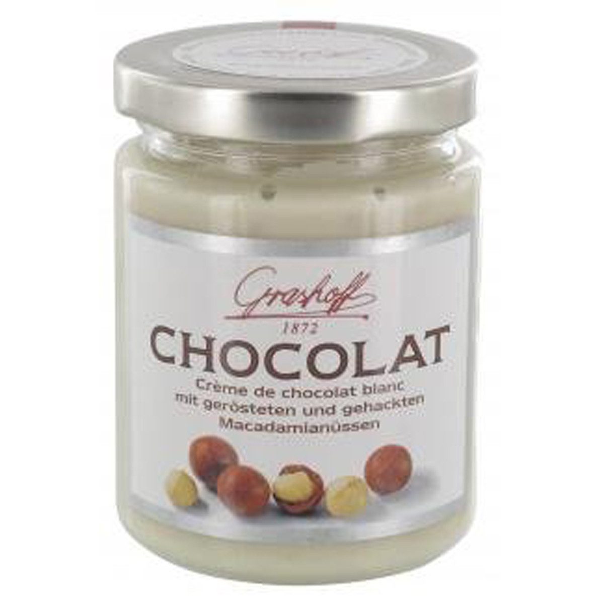 Grashoff Schokoaufstrich, Grashoff weiße belgische Chocolat mit gerösteten Macadamianüssen 235g
