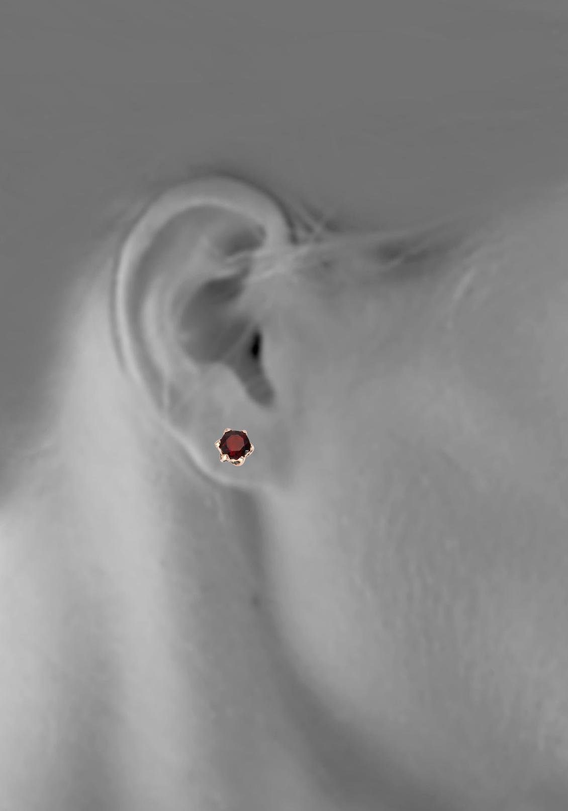 Firetti Paar Ohrstecker Schmuck Geschenk Silber 925 Ohrschmuck Edelstein Granat, mit Granat, Zirkonia (synth)