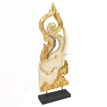 Oriental Galerie Dekofigur Skulptur aus Thailand Elefant gold weiß rechts (1 St)