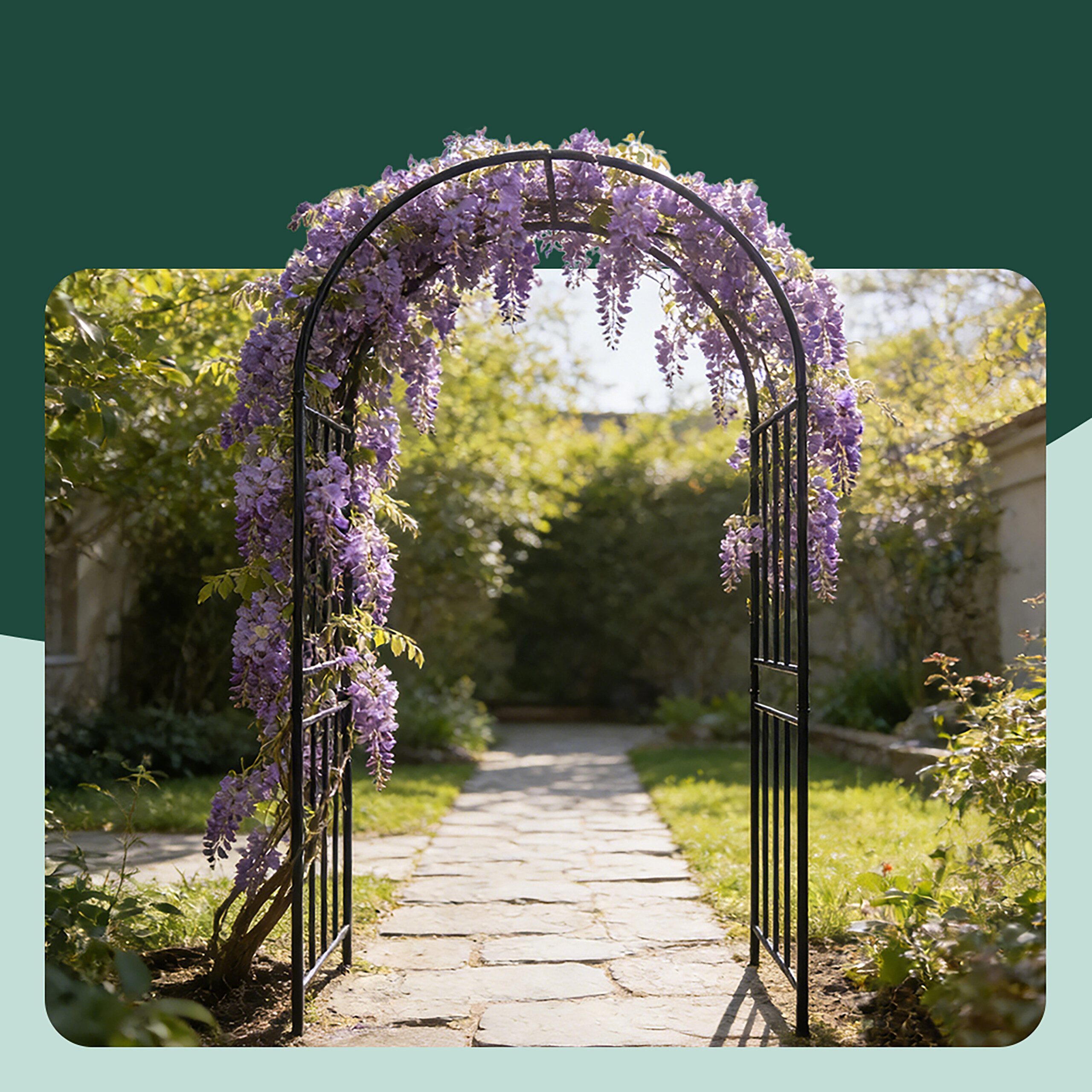 relaxdays Rosenbogen Schwarzer Rosenbogen aus Metall