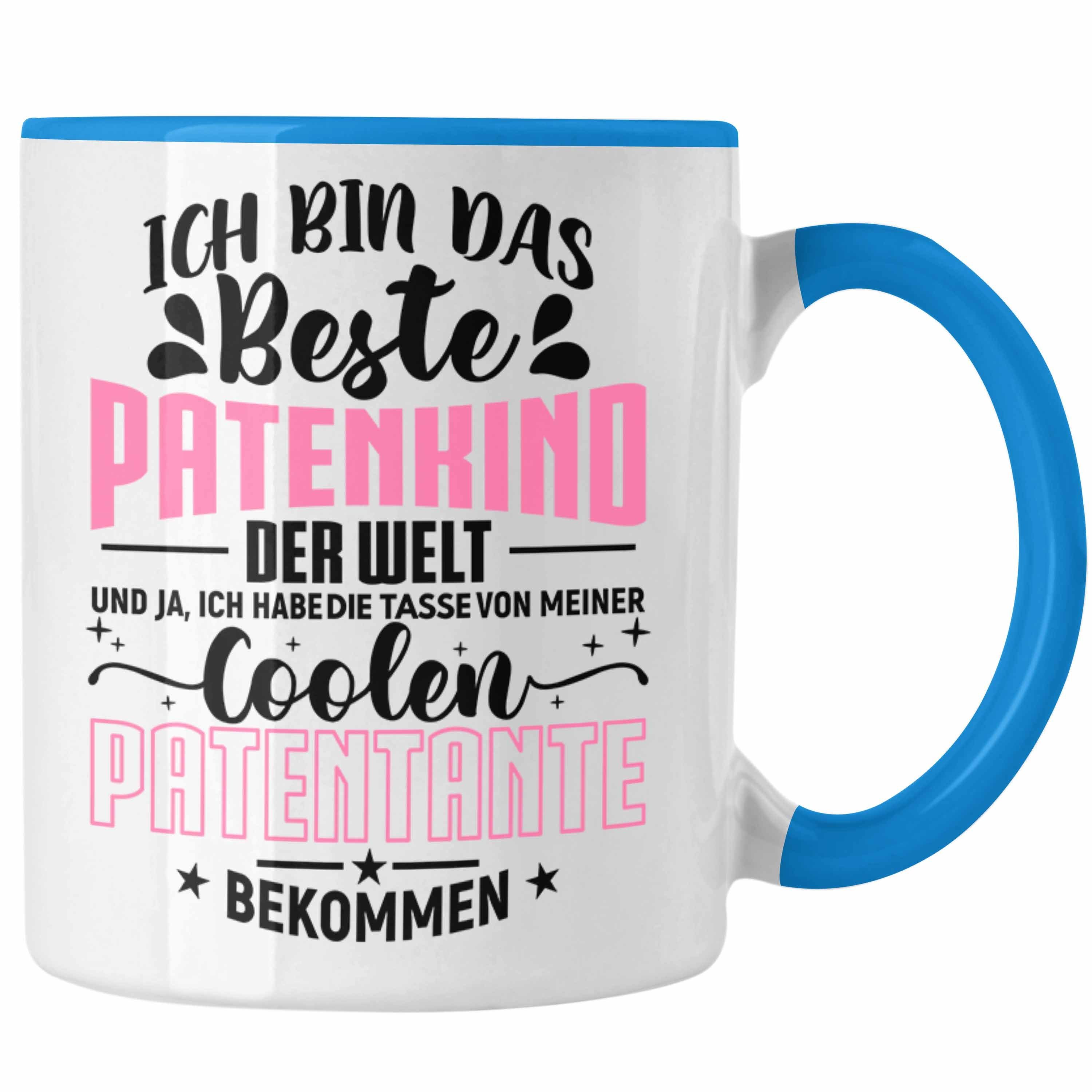 Trendation Tasse Trendation - Geschenk Patenkind Bestes für Lustiger Tasse Patenkind Spruch Blau