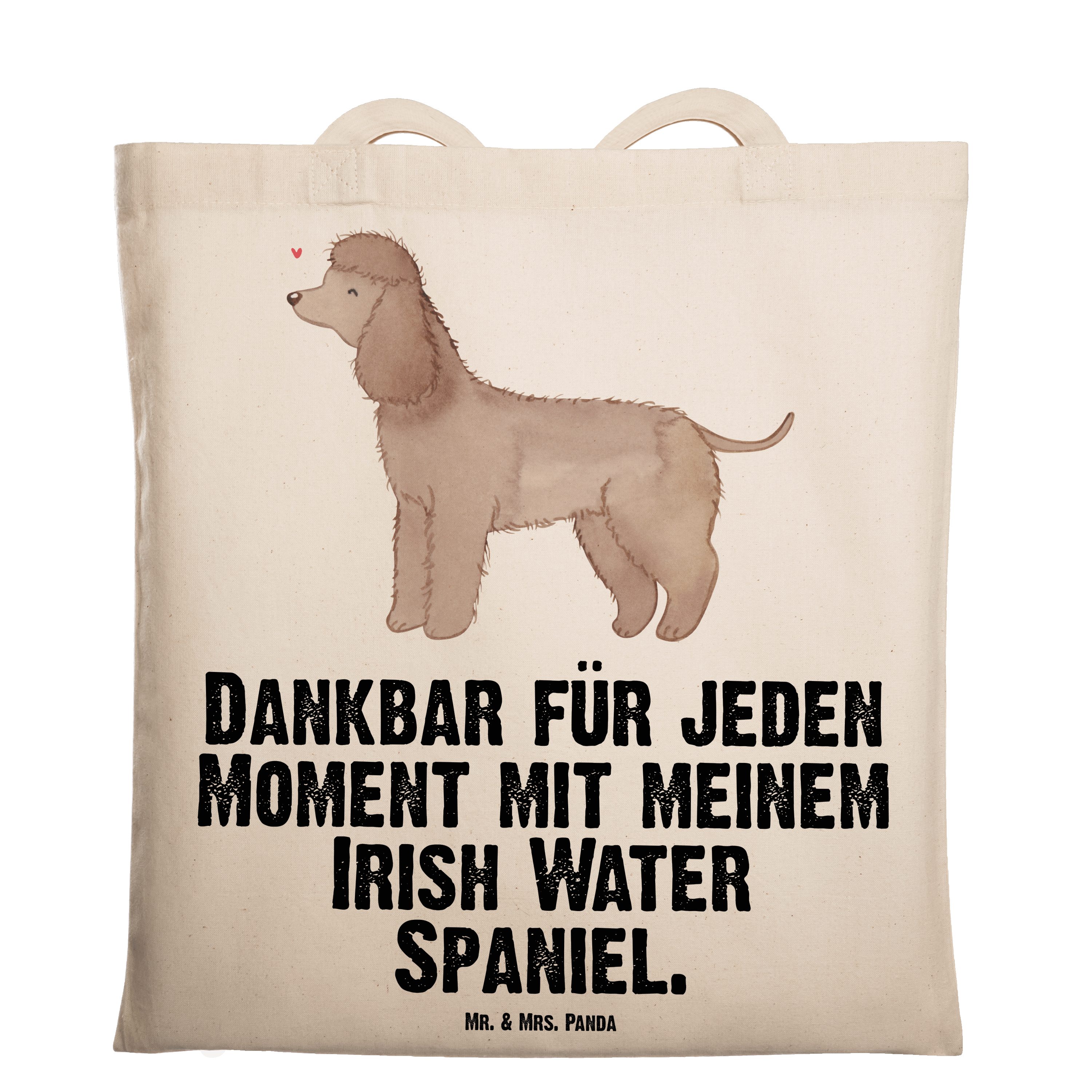 Mr. & Mrs. Panda Tragetasche Irish Water Spaniel Moment - Transparent - Geschenk, Hunderasse, Beut (1-tlg)