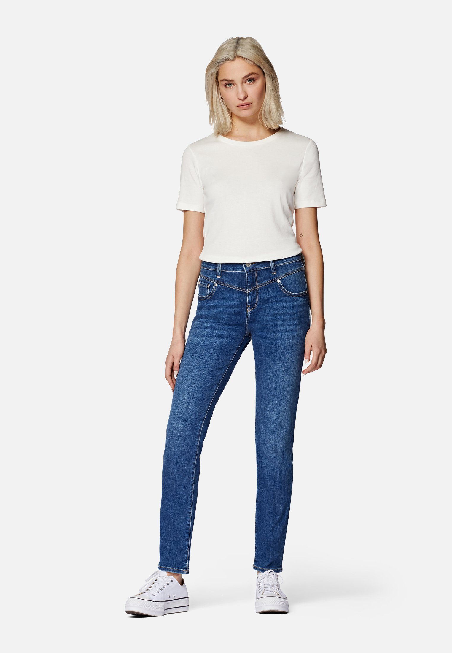 Mavi Skinny-fit-Jeans // Label-Detail Modell "Sophie" Schmale Jeans