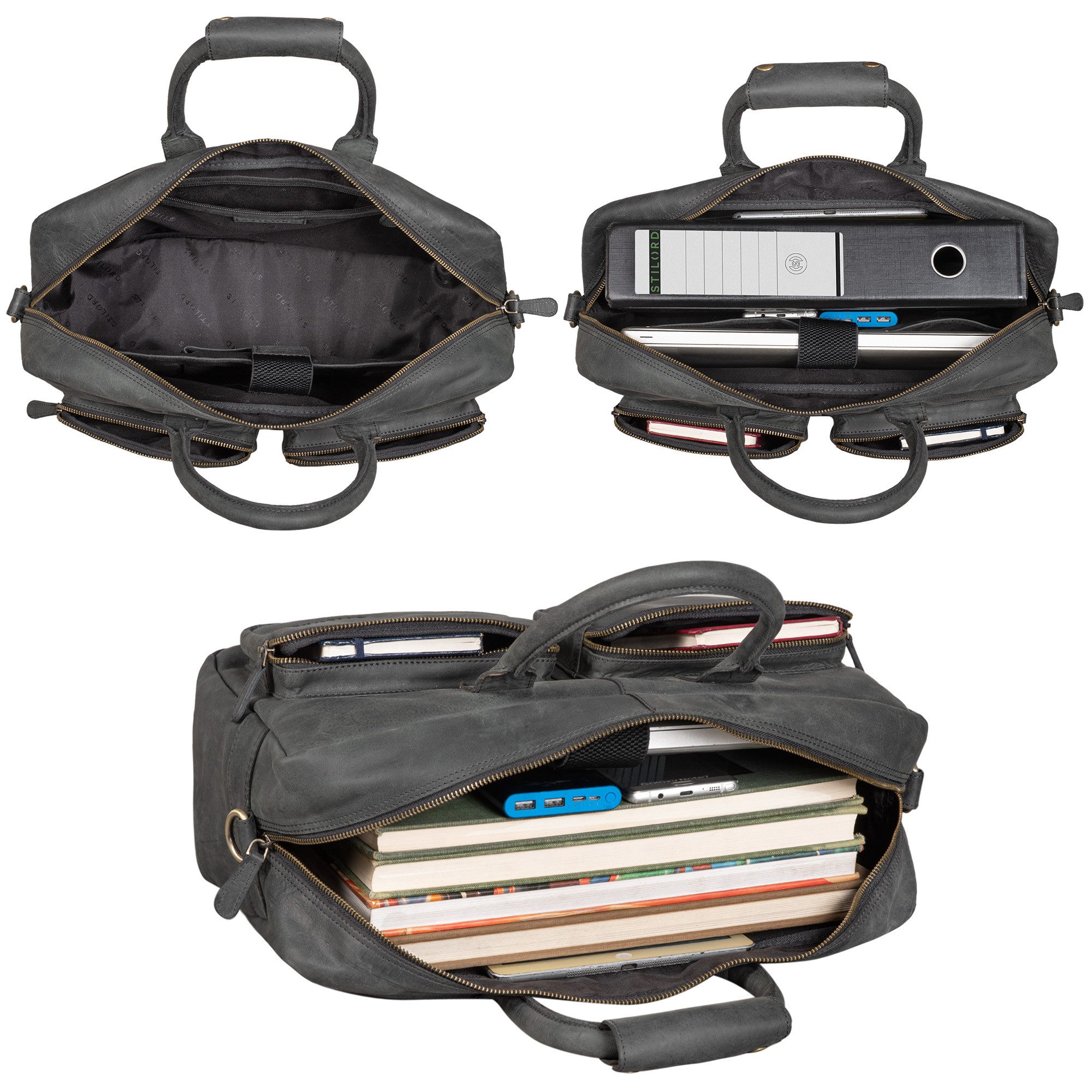 STILORD Laptoptasche "Henri" Bürotasche Leder
