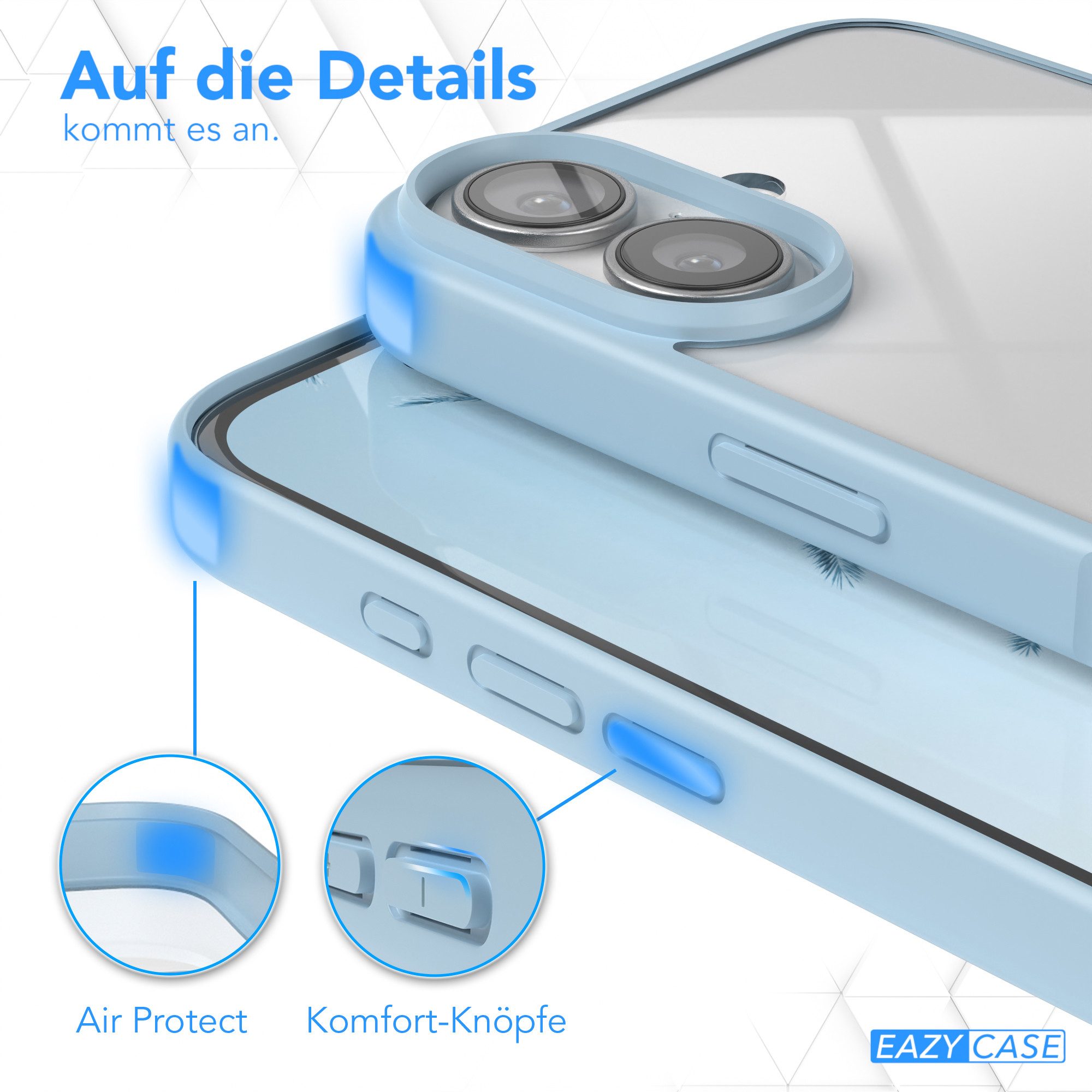 EAZY CASE Handyhülle Bumper Case für Apple iPhone 16 6,1 Zoll, Schutzhülle Kameraschutz kratzfest Back Cover Displayschutz Minz Grün – Bild 4 von 5