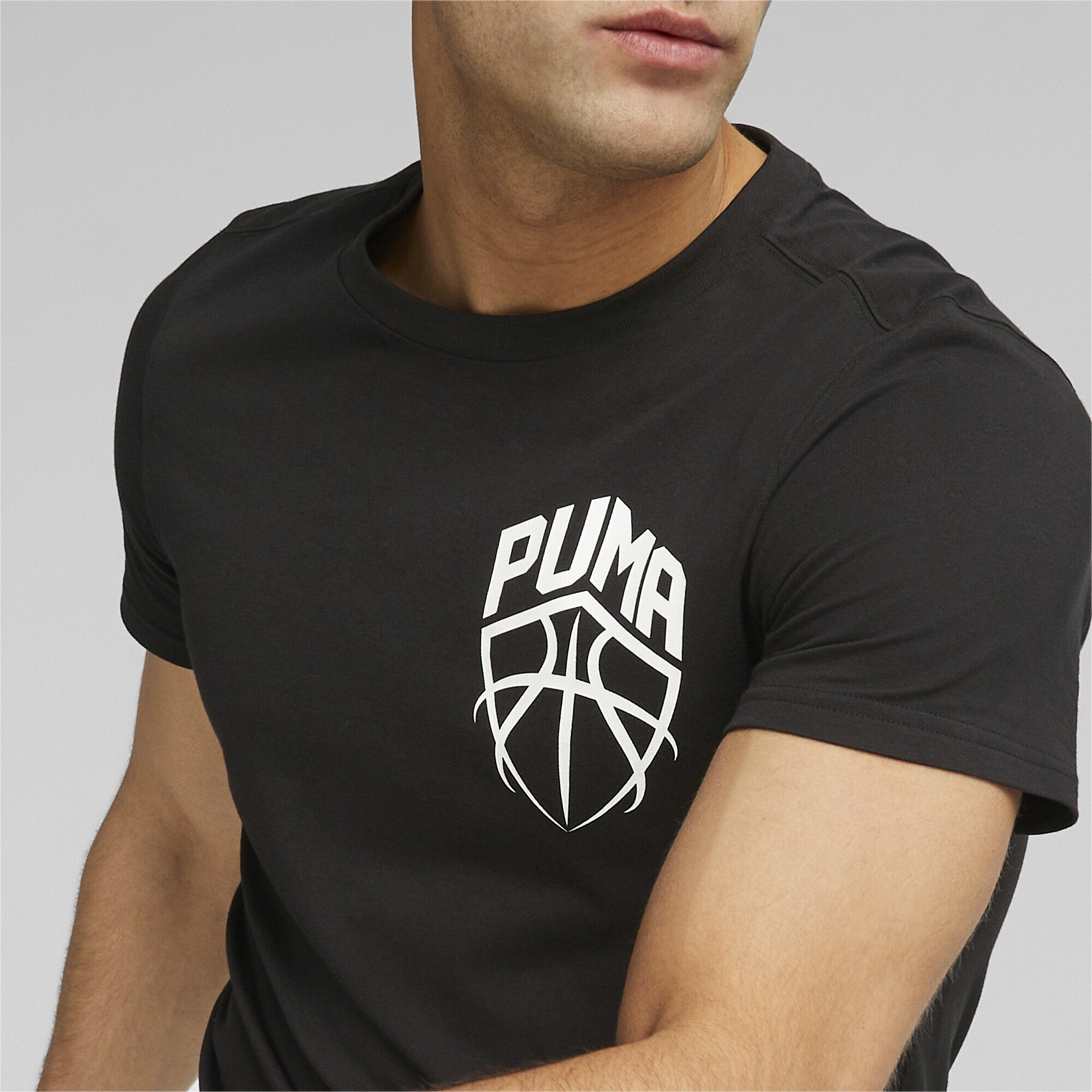 Black Herren Basketball PUMA T-Shirt Blueprint Trainingsshirt