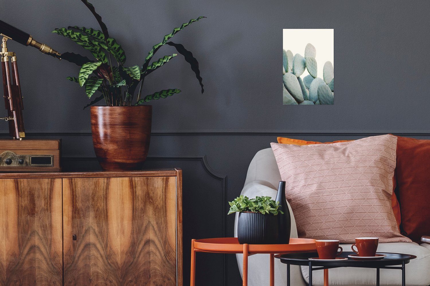 MuchoWow Poster Pflanze - Grün - Kaktus - Natur, (1 St), Poster, Wandbild, Wandposter für Wohnzimmer, Ohne Rahmen