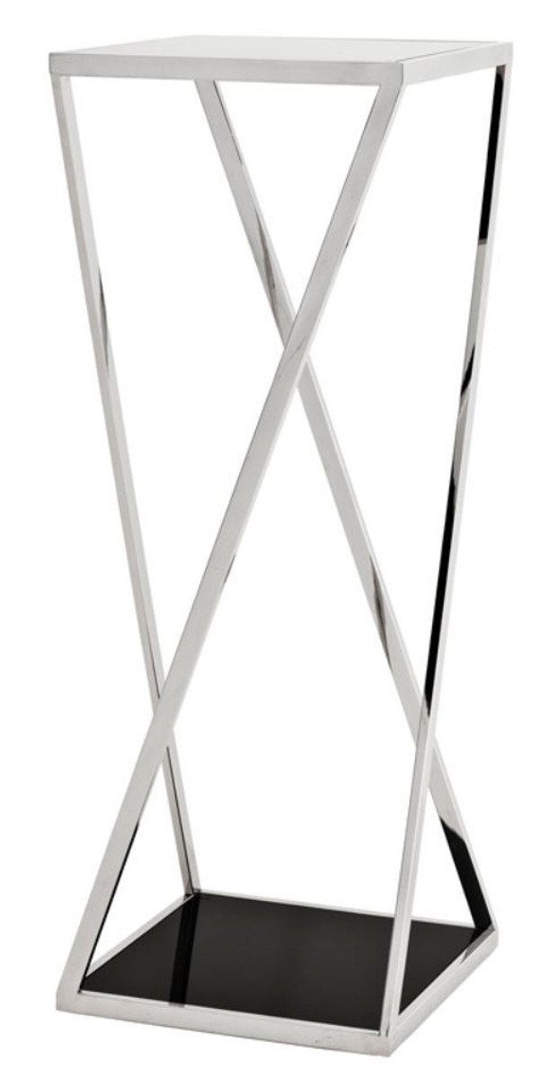 Casa Padrino Beistelltisch Luxus Beistelltisch Silber 40,5 x 40,5 x H. 110 cm - Designermöbel