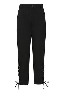 Hell Bunny Stoffhose Tifa Trousers Gothic Schnürung Nu Goth D-Ringe