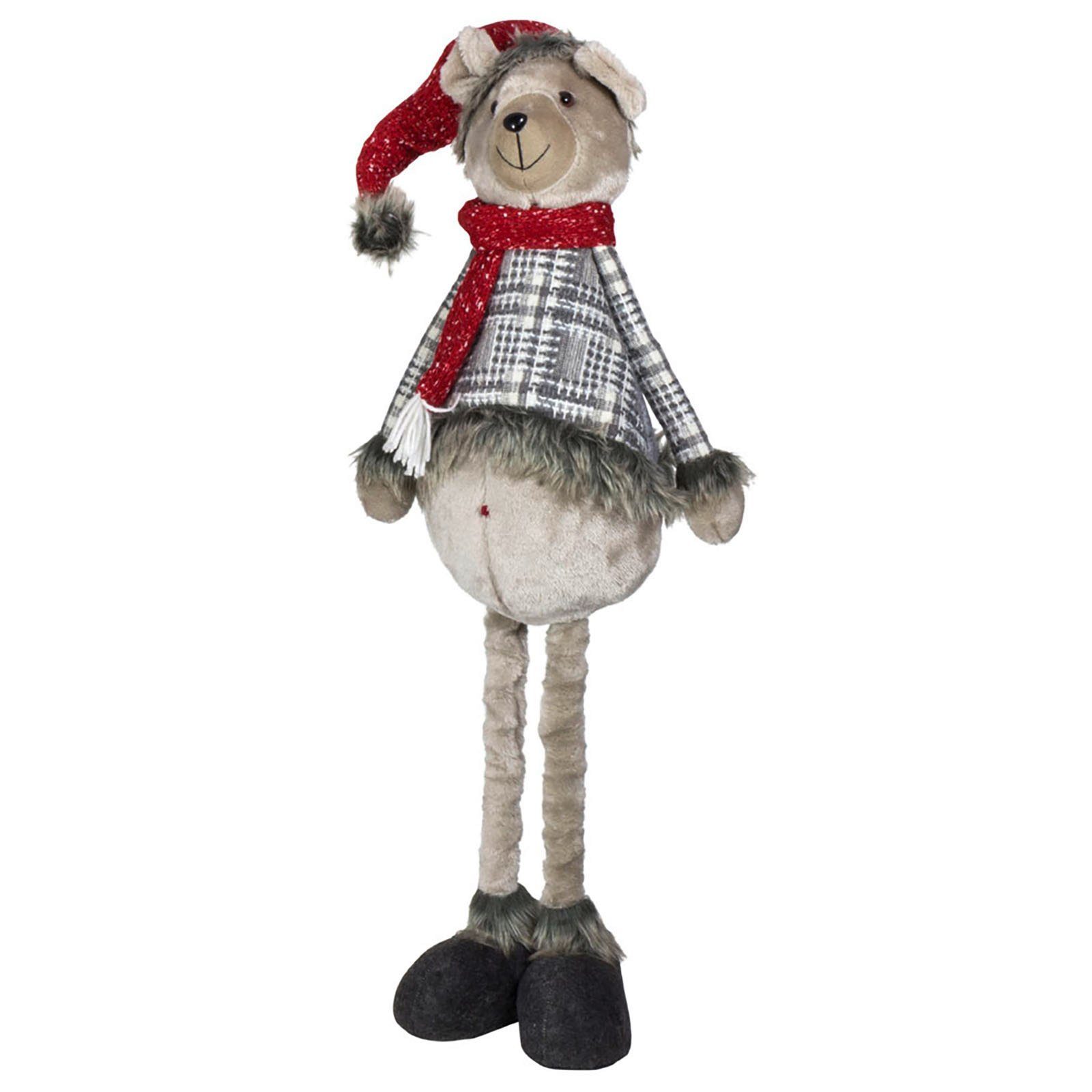 und 60-80 Paradise Deko Bär Frau, Deko Mann (90-110cm) Rot-Grau Pärchen, (Dekofiguren, im Christmas XL Set), ausziehbar 2 Weihnachtsdeko St., Weihnachtlicher Weihnachtsfigur Teddybär