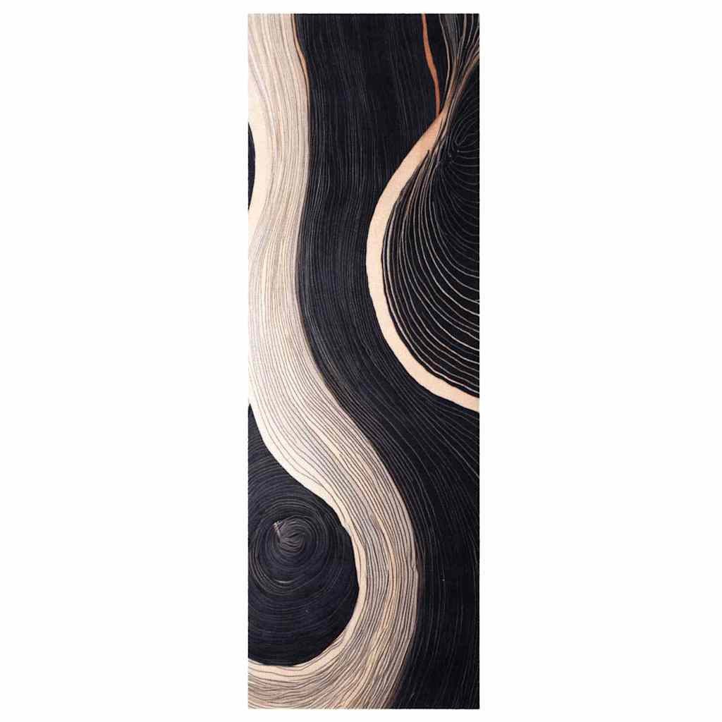 vidaXL Fußmatte Küchen Teppich Schwarz 180 x 60 cm Samt, Rechteckig