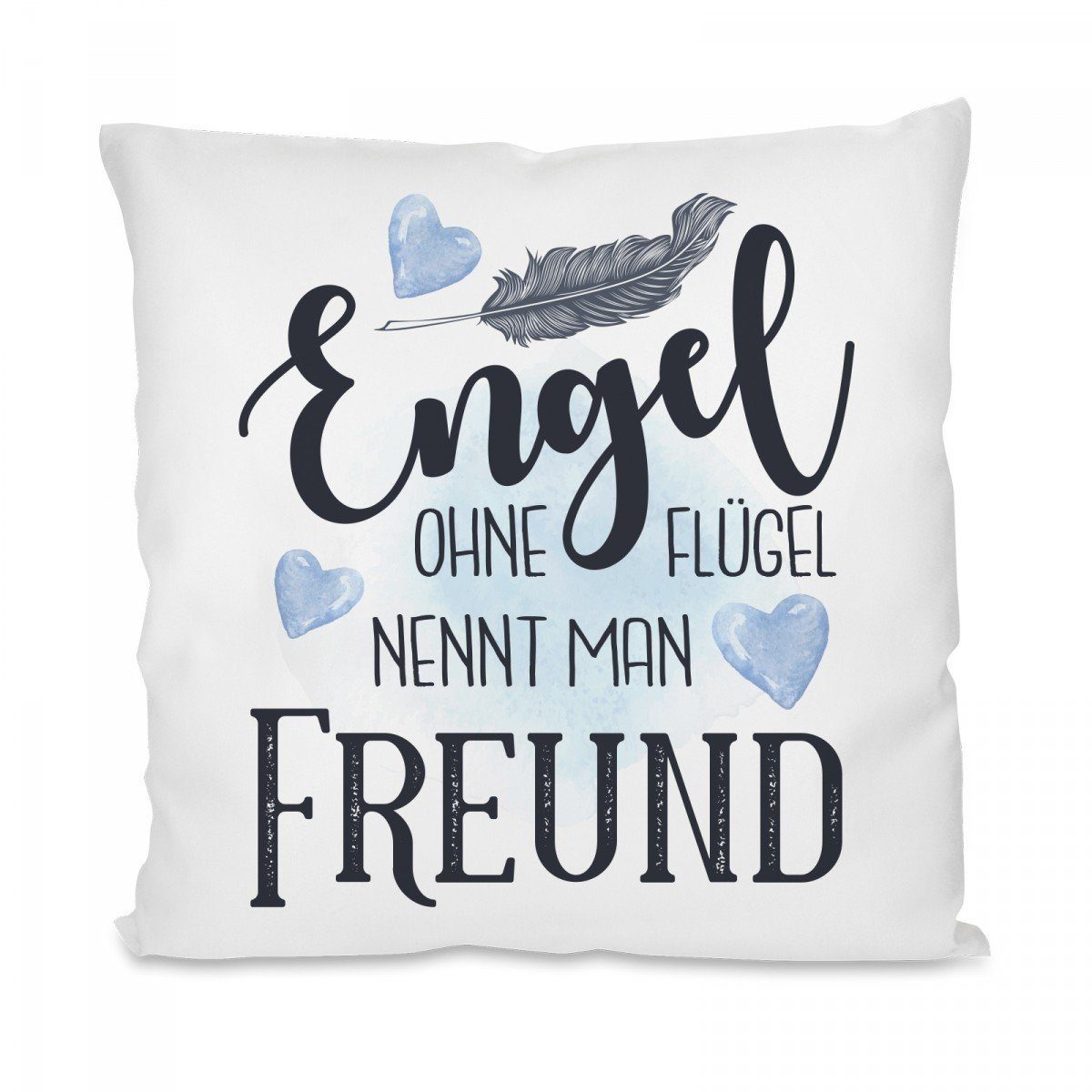 Herzbotschaft Dekokissen Kissen mit einseitigem Motiv Engel ohne Flügel