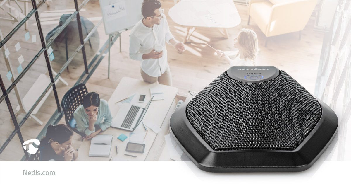 Nedis Mikrofon MICCU100BK (1-tlg), USB-Anschluss, kabelgebunden, für Desktop/Notebook, einfache Bedienung