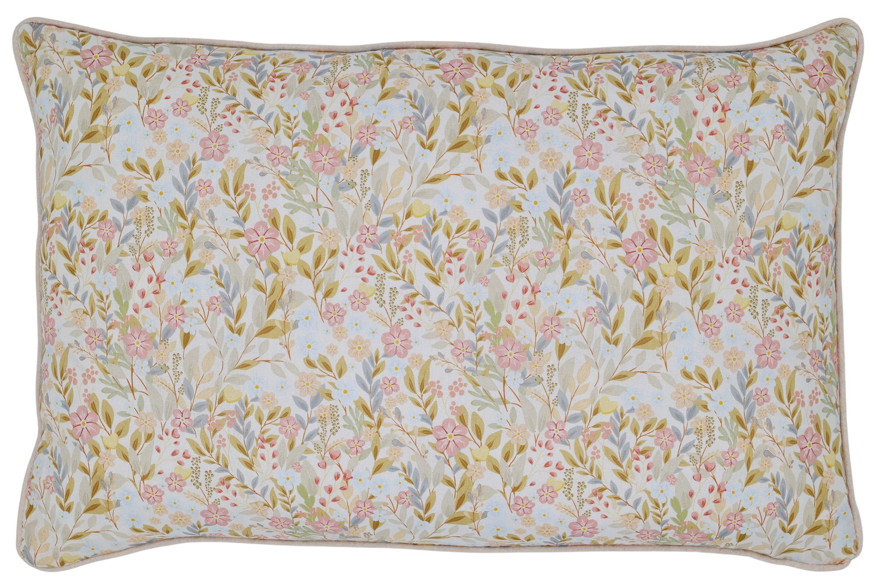 Chic Antique Kissenbezug Chic Antique - Kissenbezug Kissenhülle 50x35cm Blattmuster Rosa Blau