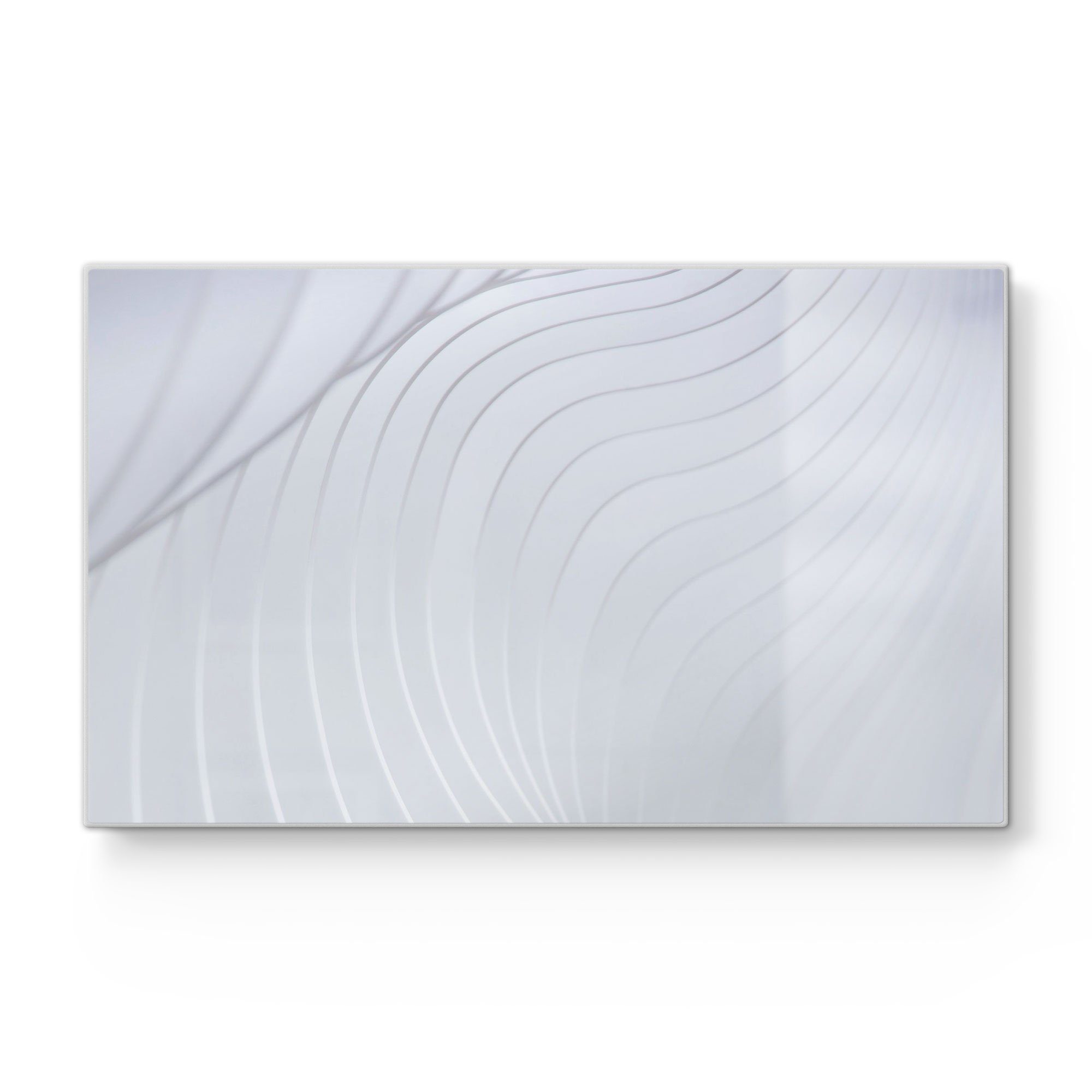 DEQORI 'Abstrakte Frühstücksbrett Platte Glas, Schneideplatte Wellenstruktur', Schneidebrett