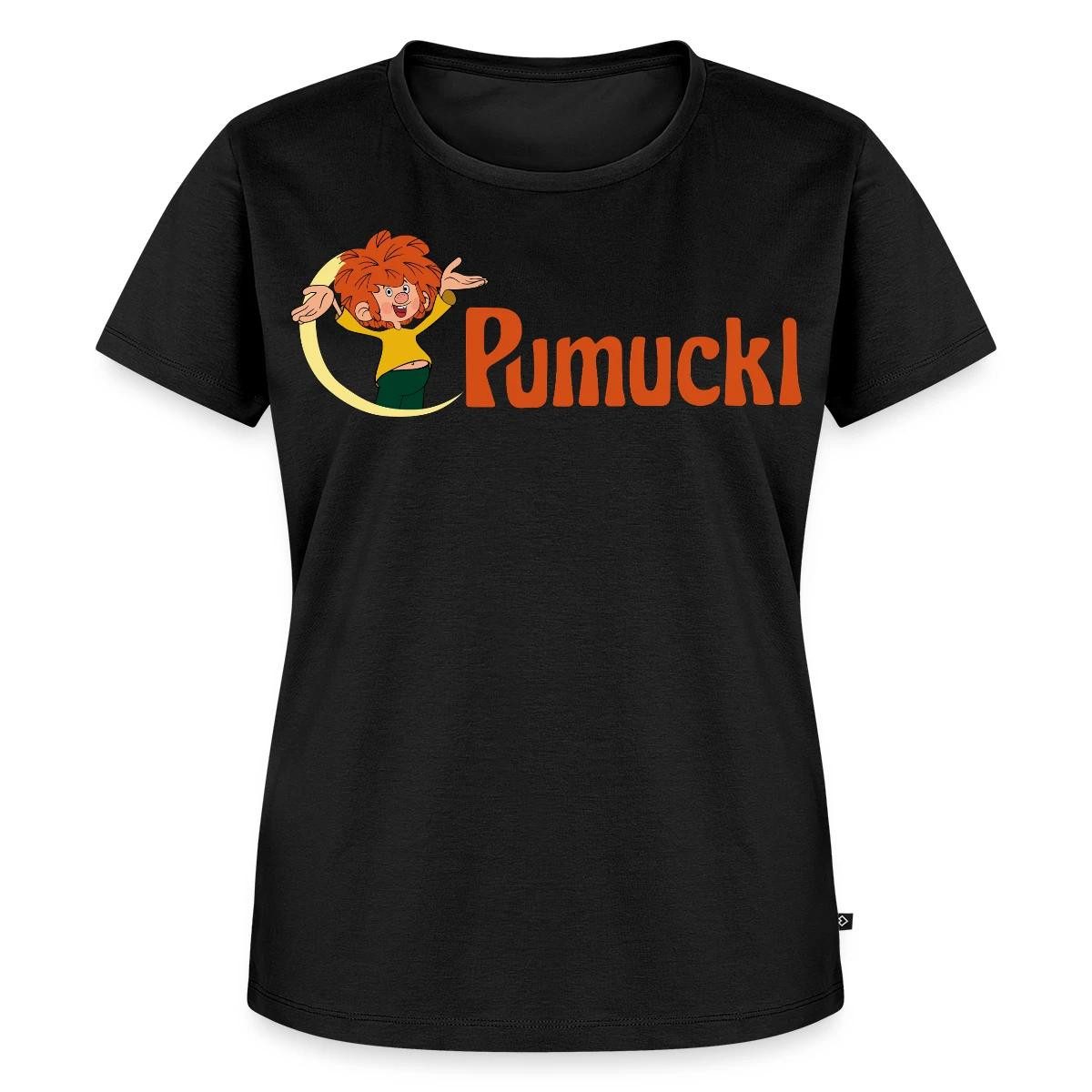 Spreadshirt T-Shirt Pumuckl Mit Frecher Pose Und Logo Schriftzug Frauen Pre günstig online kaufen