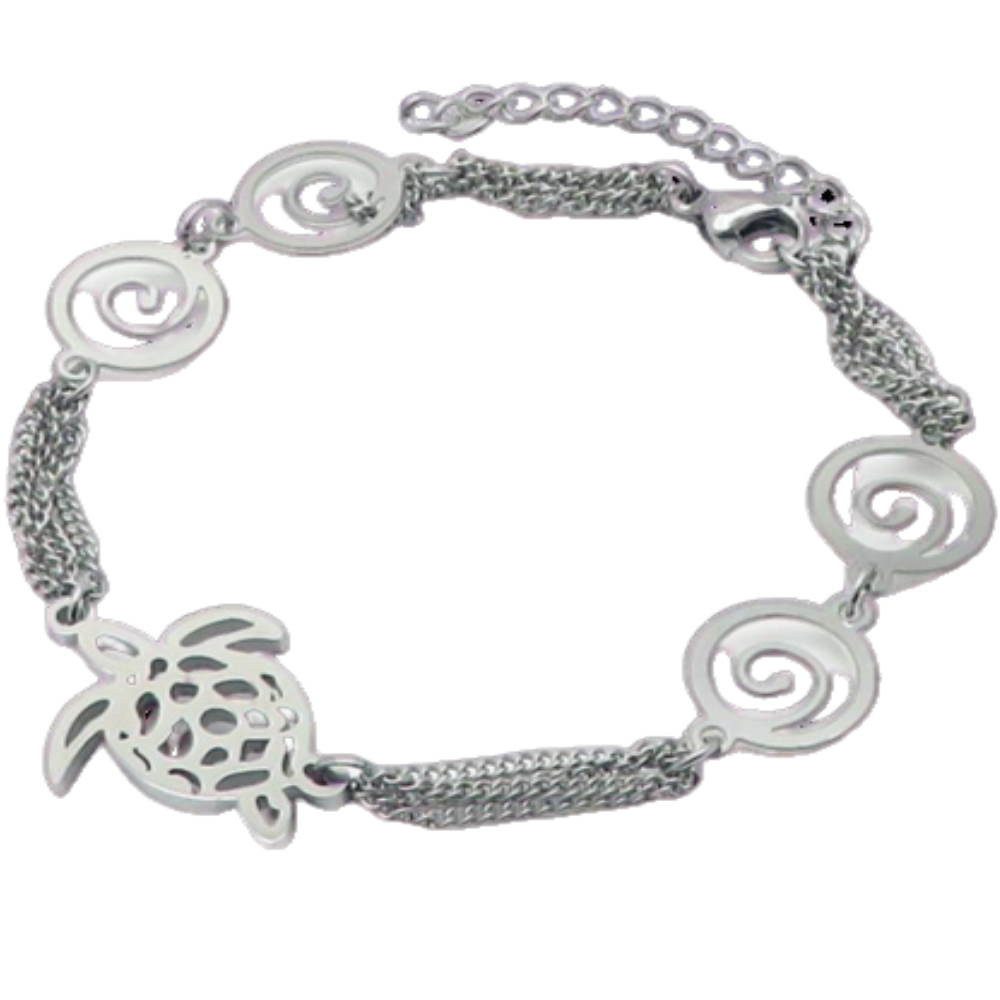 Armband Bettelarmband Schildkröte Silber aus Edelstahl Damen