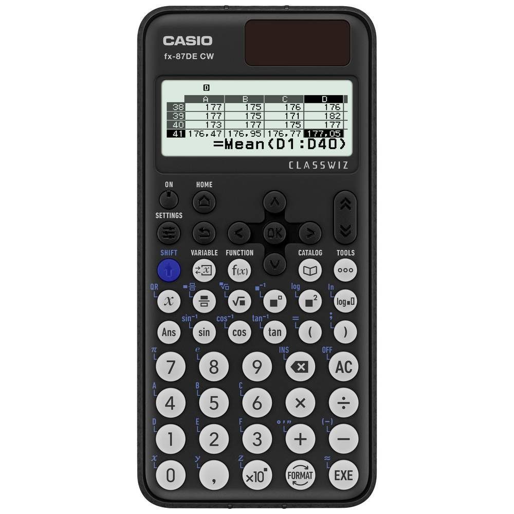 CASIO Taschenrechner Technisch wissenschaftlicher Rechner FX-87DE CW, Schutzhülle