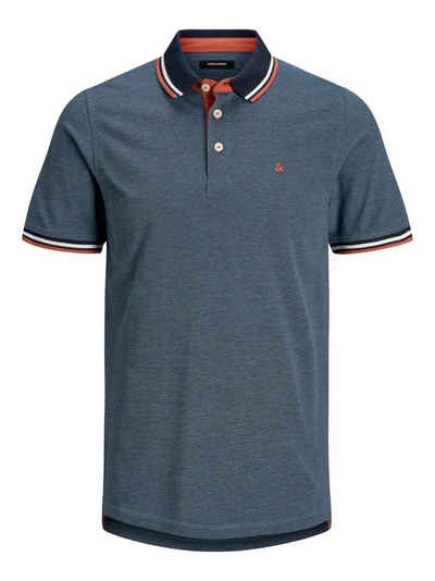 Jack & Jones Poloshirt Polo Shirt JJEPAULOS Sommer Hemd Kragen Pique Cotton (1-tlg) 3613 in Blau