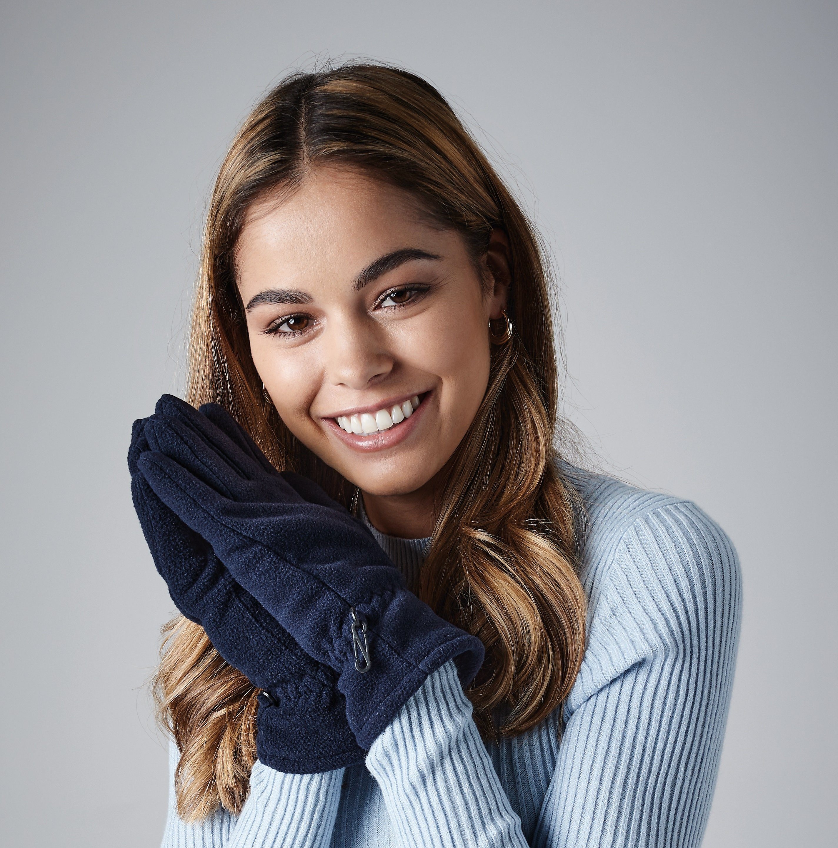 Frauen Ultra-Thermostoff Damen Handschuhe / Beechfield® Dunkelblau Fleece Fleecehandschuhe für Thinsulate Winterhandschuhe