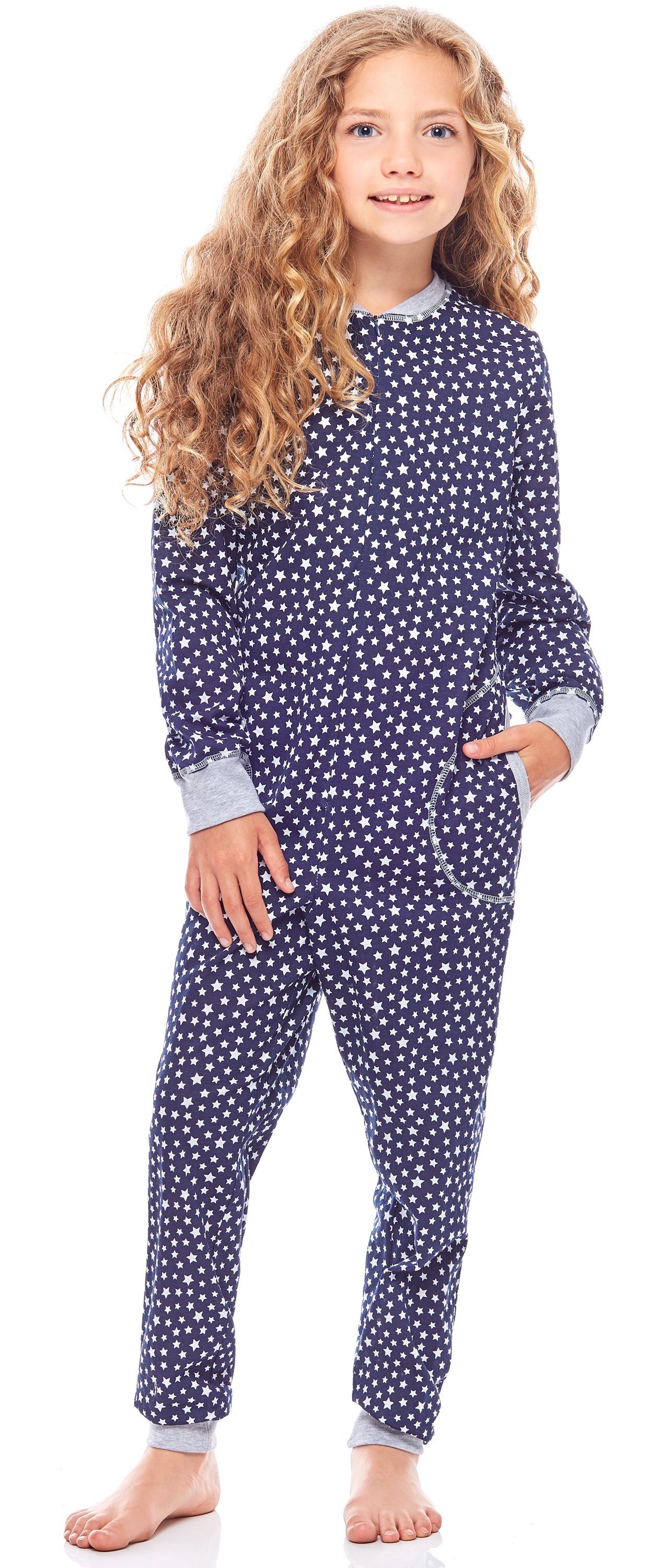 Merry Style Schlafanzug Mädchen Schlafanzug Jumpsuit MS10-186 Marine Sterne Melange