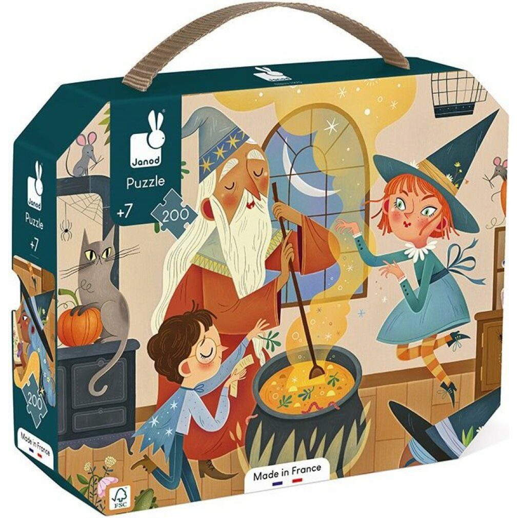 Janod Puzzle Magische Schule der Magie 200 Stück, Puzzleteile