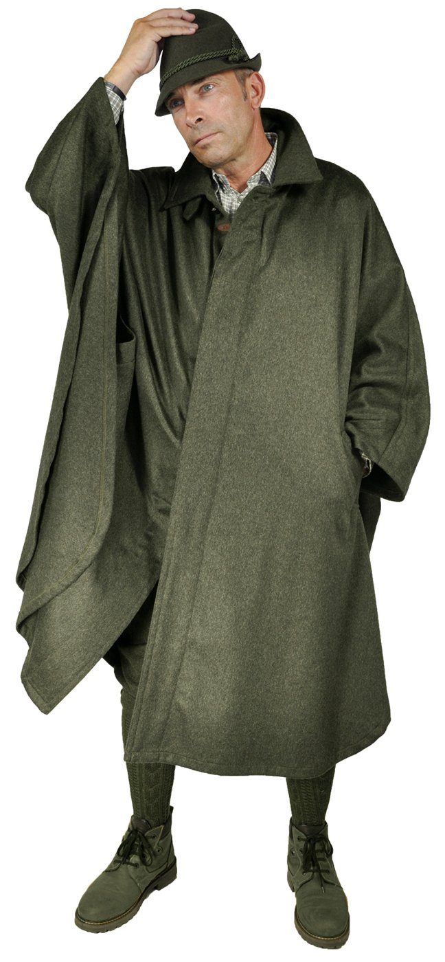 Hubertus® Hunting Regenponcho Lodenkotze Wetterfleck aus Loden Jagdponcho Überwurf von Oefele Jagd
