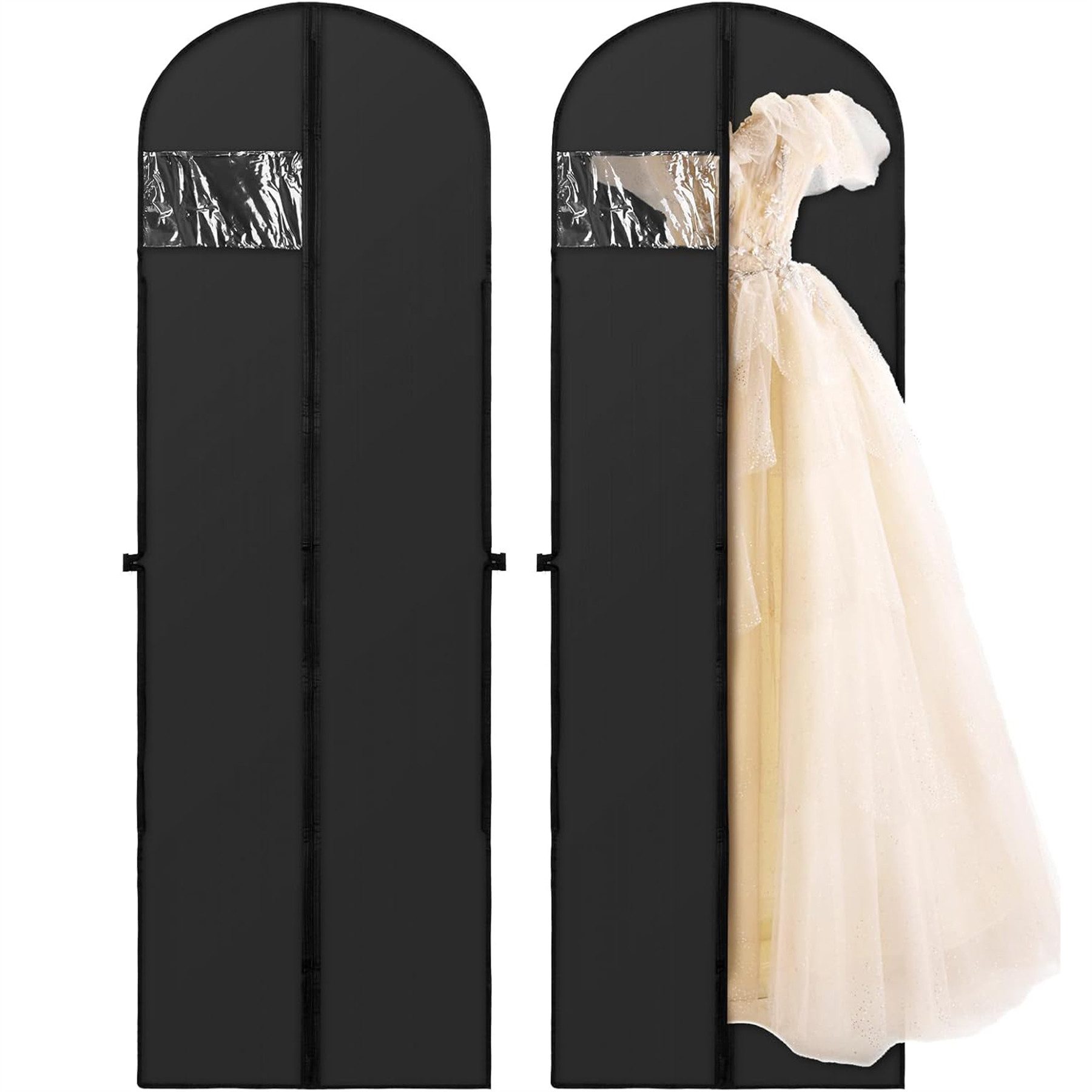 Mutig Kleidersack Kleidersack groß, 2 Stück Kleidersäcke 180*60cm, Anzug Aufbewahrung (Kleid Organizer, Kleiderschutzhülle mit Reißverschluss, Kleiderschutz für Kleid Hemden Wintermantel Sakko Abendkleider Etc)