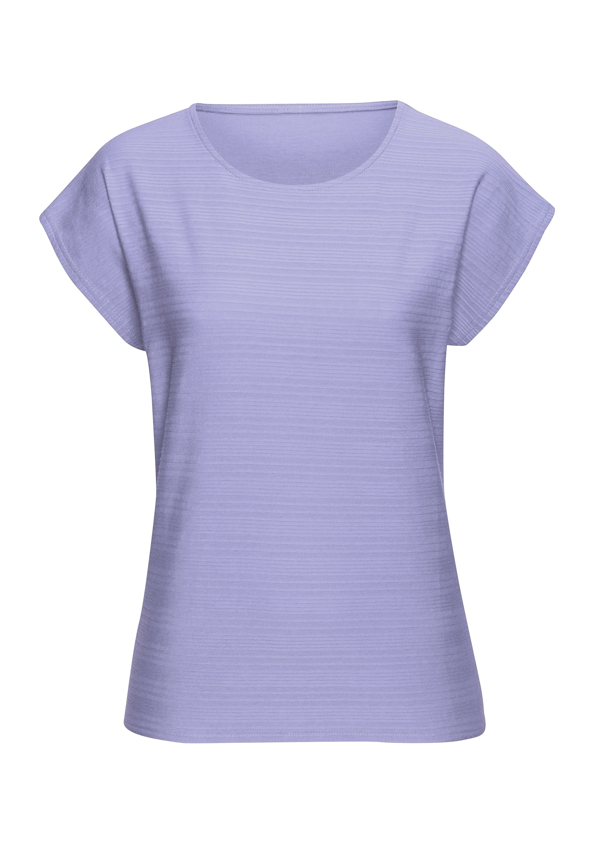Vivance by Lascana Kurzarmshirt (2er-Pack) mit modischer Streifenstruktur aus reiner Baumwolle – Bild 4 von 5