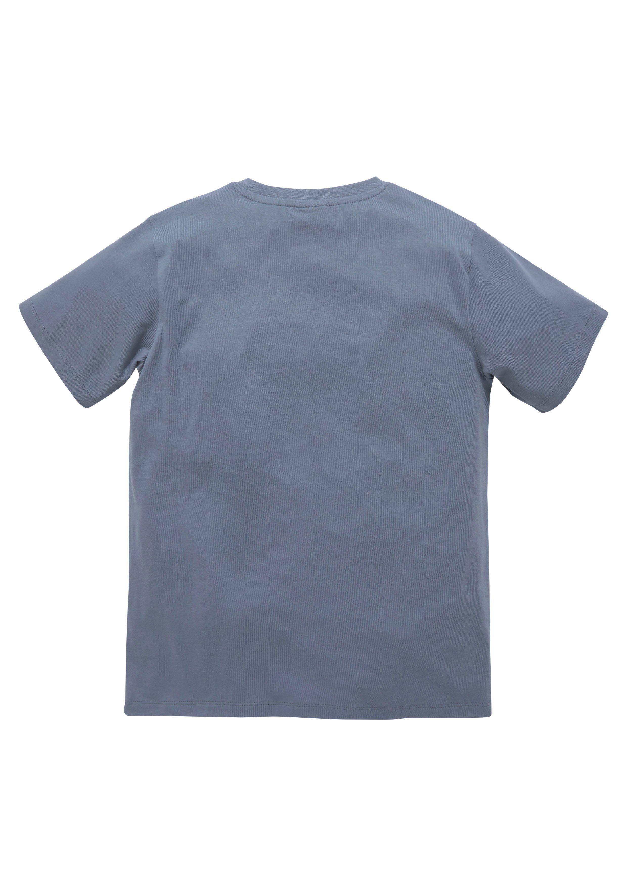2 mit großem KIDSWORLD Farben in T-Shirt 2-tlg) Druck (Packung,