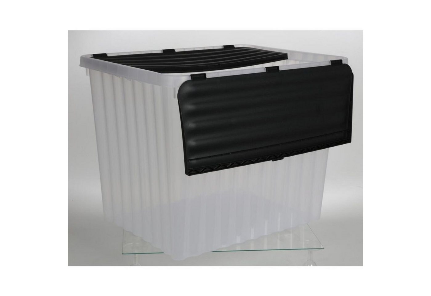 Thumbnail - Jelenia Plast Aufbewahrungsbox 7x Wellenbox m.Klappdeck.88L ca.60x45xH45cm,transparent
