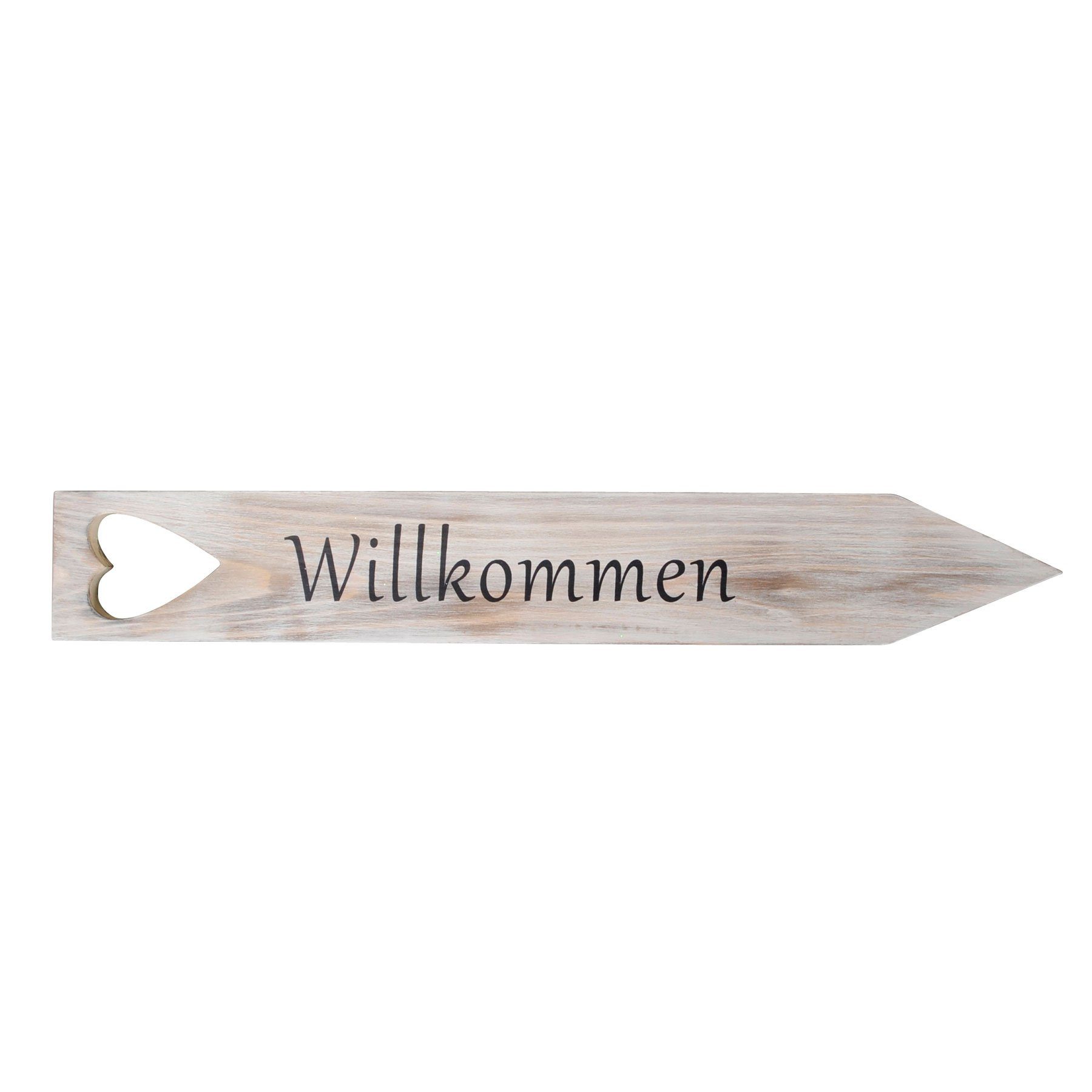 H47cm Garten Herz Willkommen Dekoobjekt, Schild Holz Levandeo® Gartendeko Gartenstecker