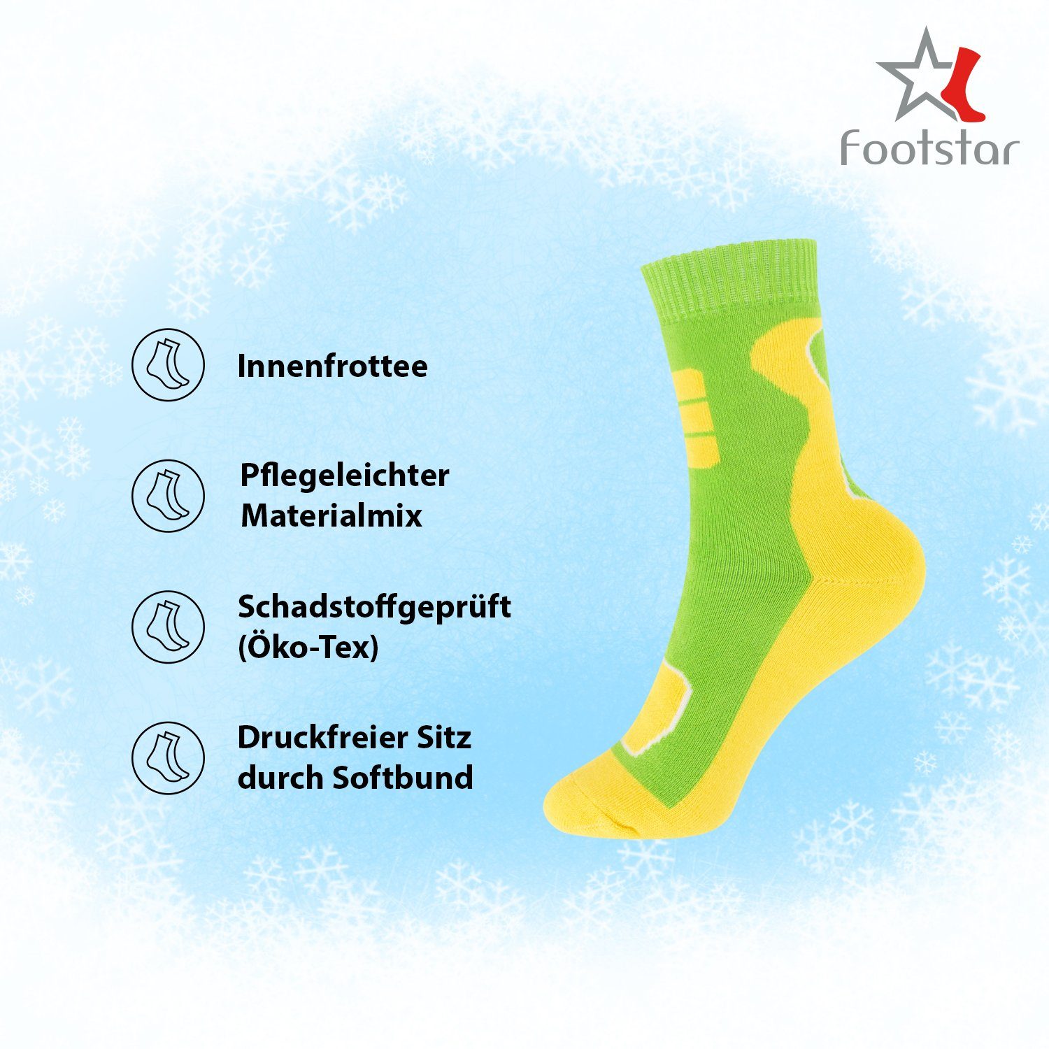 Footstar Thermosocken Bunte Kinder Outdoor Socken (6 Paar) Thermo Wintersocken – Bild 2 von 4